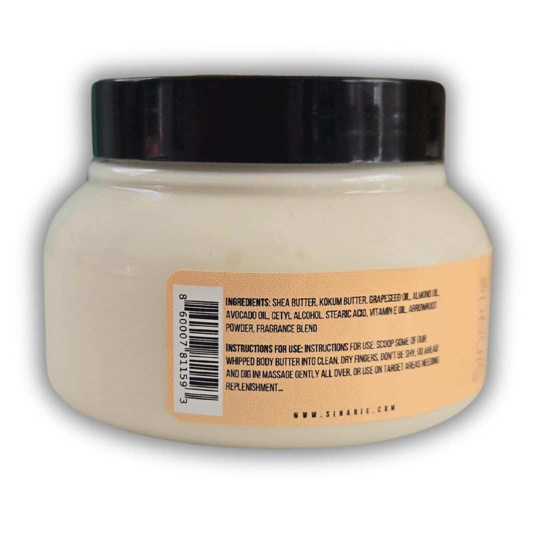Almond & Cookie Butter Whipped Body Butter - 8 oz | Natural Moisturizing Skin Care Lotion | Deep Hydration for Dry Skin | Perfect for Daily Use & After Shower