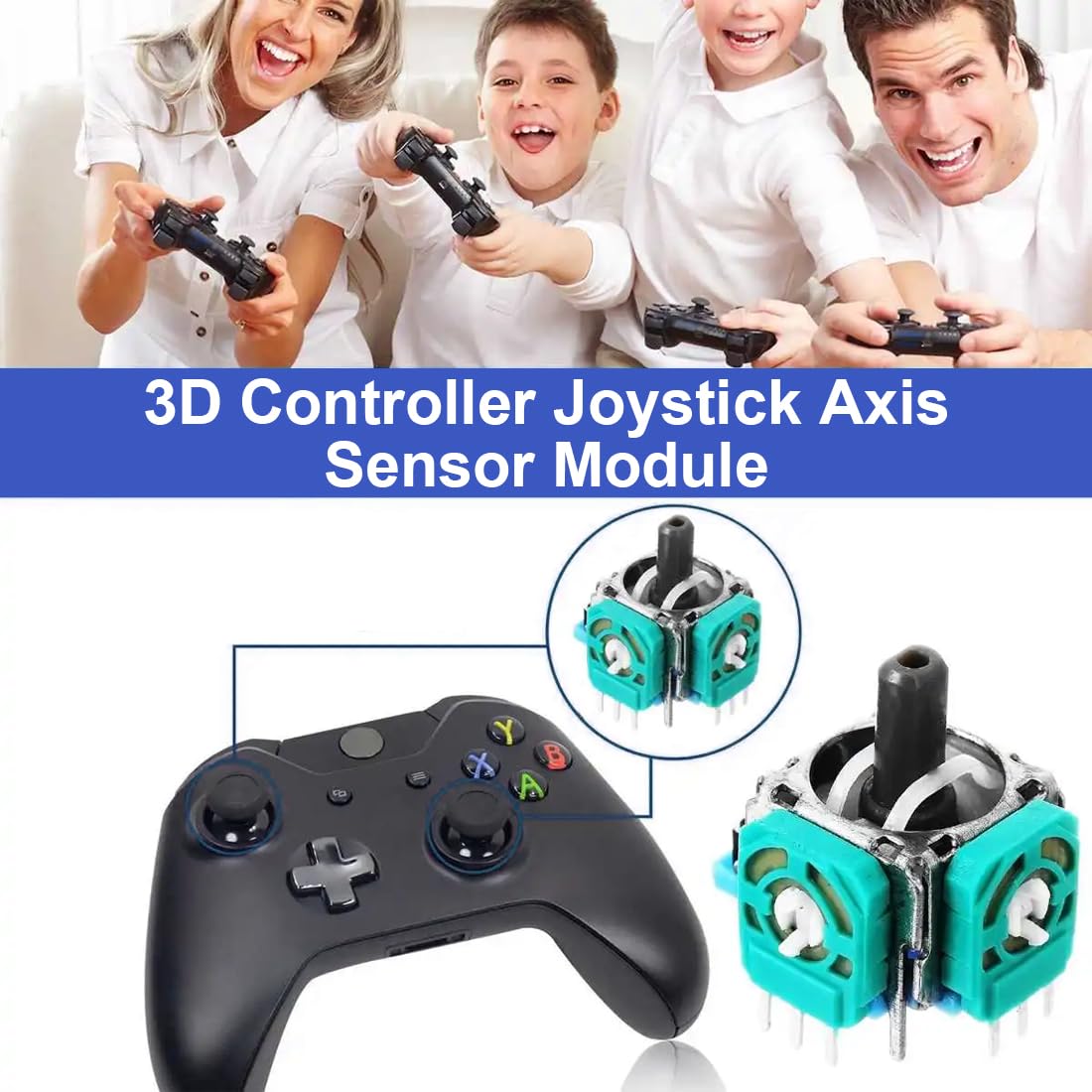 PS5/PS4 Controller Analog Stick Repair Kit - 7-in-1 Replacement Joystick Set with Opening Tools for DualSense & DualShock 4 - Fix Drift & Worn-Out Sticks for Gaming & Streaming