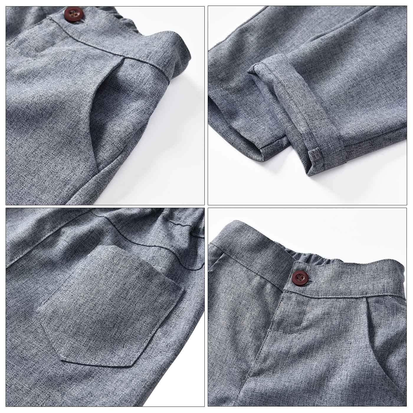 Boys Formal Suit Set - Short Sleeve Dress Shirt with Pants, Shorts, Vest, Suspenders & Tie | Wedding, Party, School Photos & Special Occasions