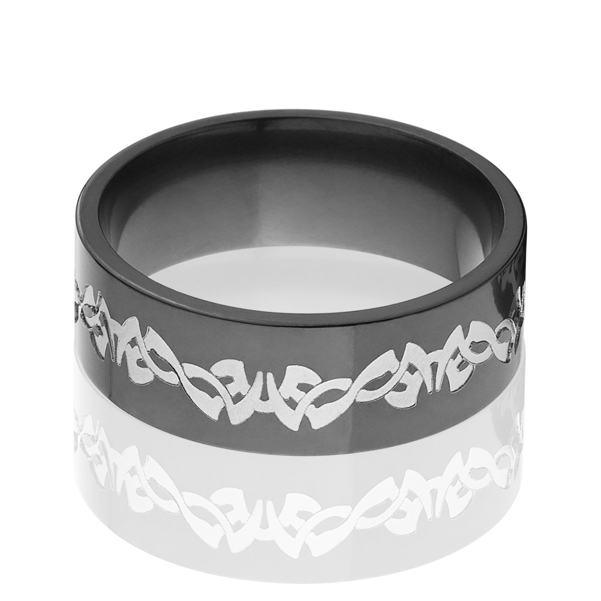 Black Zirconium Wedding Band for Men - Celtic Design, USA Made, Durable & Hypoallergenic - Perfect for Weddings, Anniversaries & Everyday Wear