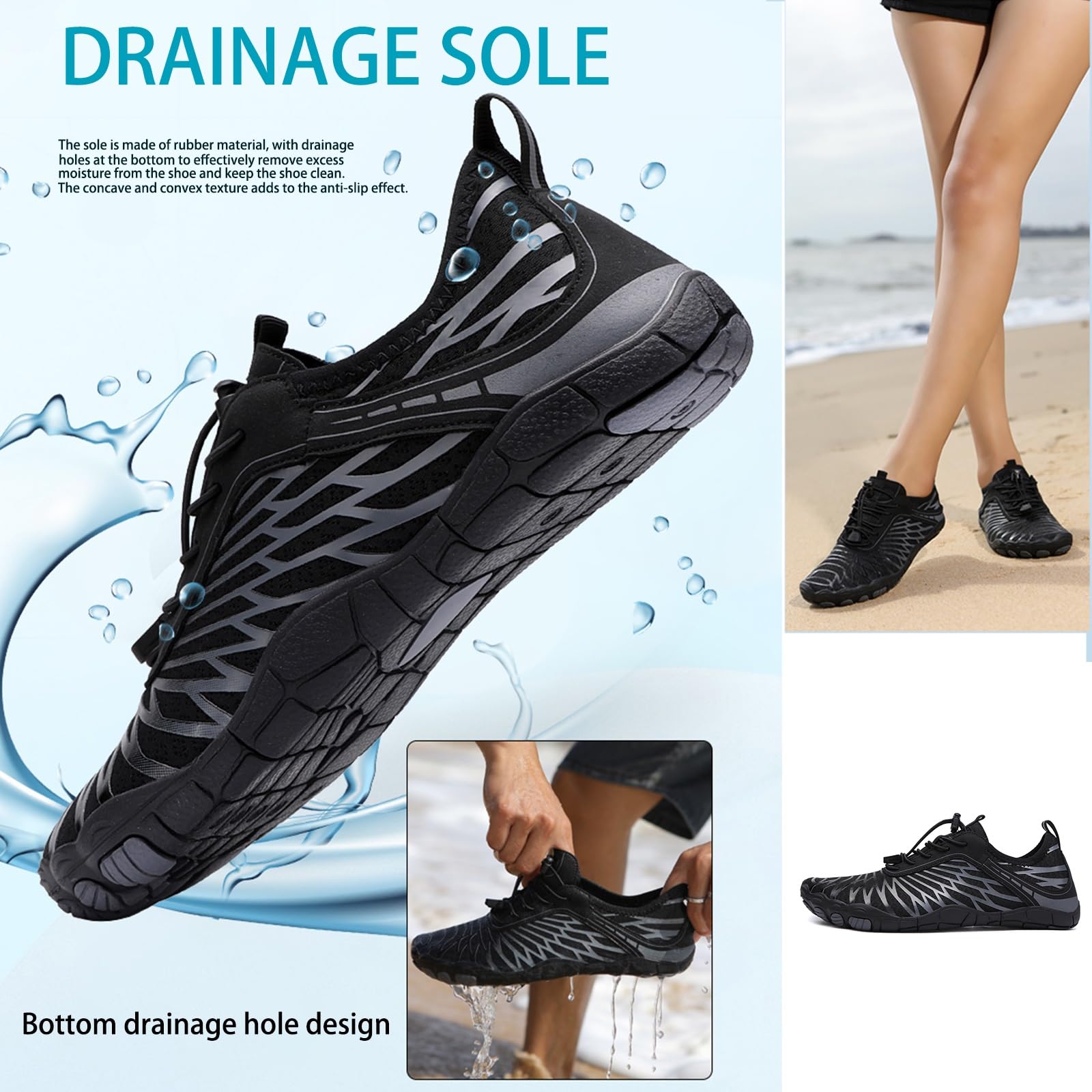 Barefoot Shoes for Women & Men - Wide Toe Box Non-Slip Breathable Waterproof Lightweight Walking Shoes - Unisex for Outdoor, Gym, Driving, Beach & Water Activities (White, Women's 8-8.5/Men's 6-6.5)
