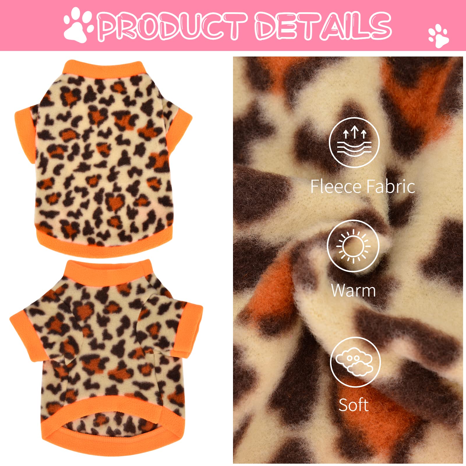 3-Piece Small Dog Sweaters for Yorkie, Chihuahua & Teacup Puppies - XS Fleece Coats for Female Dogs & Cats - Warm Winter Outfits for Indoor & Outdoor Use
