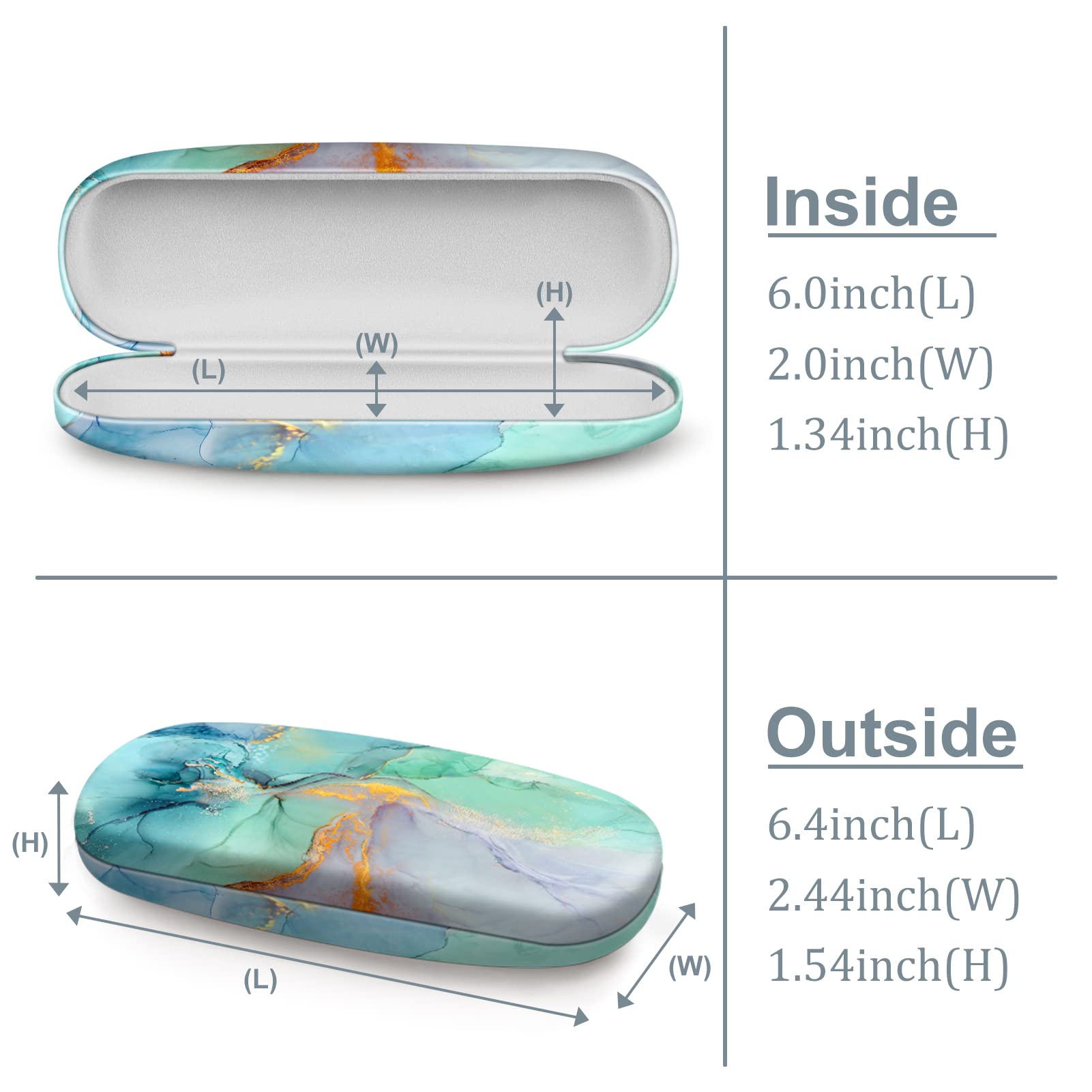 Fintie Hard Shell Protective Eyeglasses Case with Cleaning Cloth - Durable Travel Glasses Holder for Men & Women - Perfect for Home, Office, Travel & Outdoor Activities
