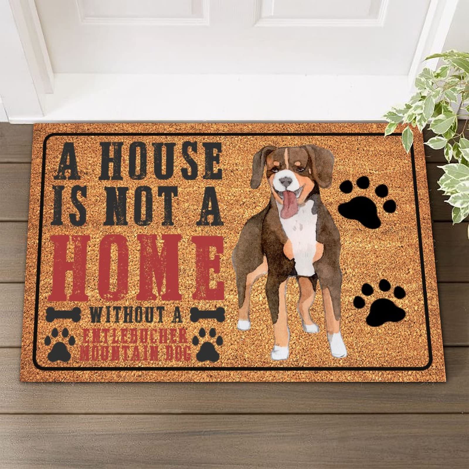 Easy to Clean Entlebucher Mountain Dog Coir Doormat - Indoor/Outdoor Welcome Mat for Front Entrance, 24x36 Inch - Perfect Home Gift for Dog Lovers | Great for Muddy Paws & Welcoming Guests