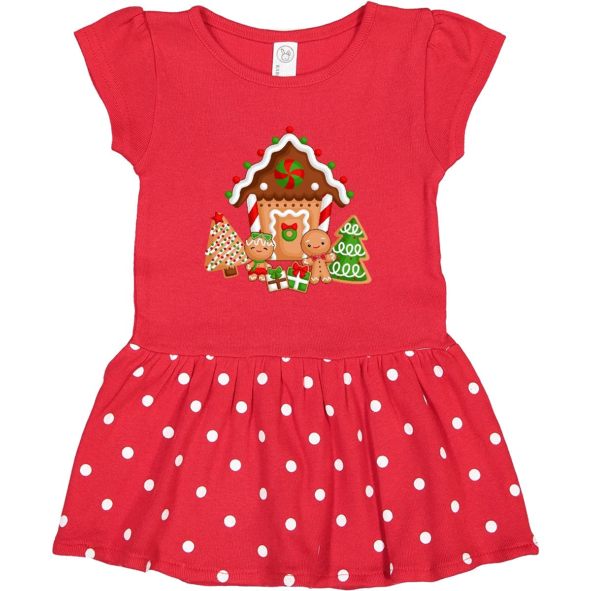 Inktastic Gingerbread House Christmas Toddler Dress - Cute Holiday Outfit for Baby Girls - Perfect for Christmas Photos, Parties & Family Gatherings