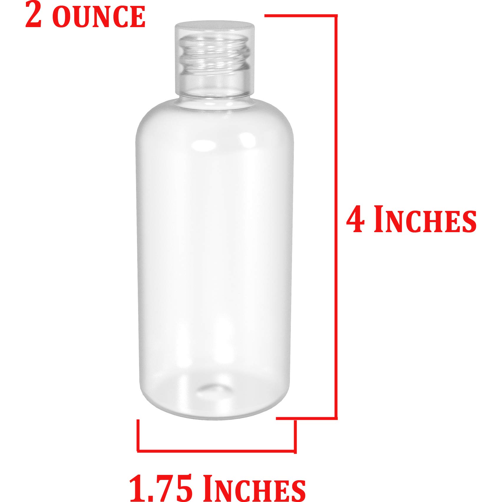 2 oz Plastic Travel Bottles Bulk (250 Count) - Refillable Hand Sanitizer, Shampoo, Lotion & Gel Containers for Travel, Toiletries & Personal Care - Perfect for Airplane Carry-On, Gym Bag & Vacation Essentials