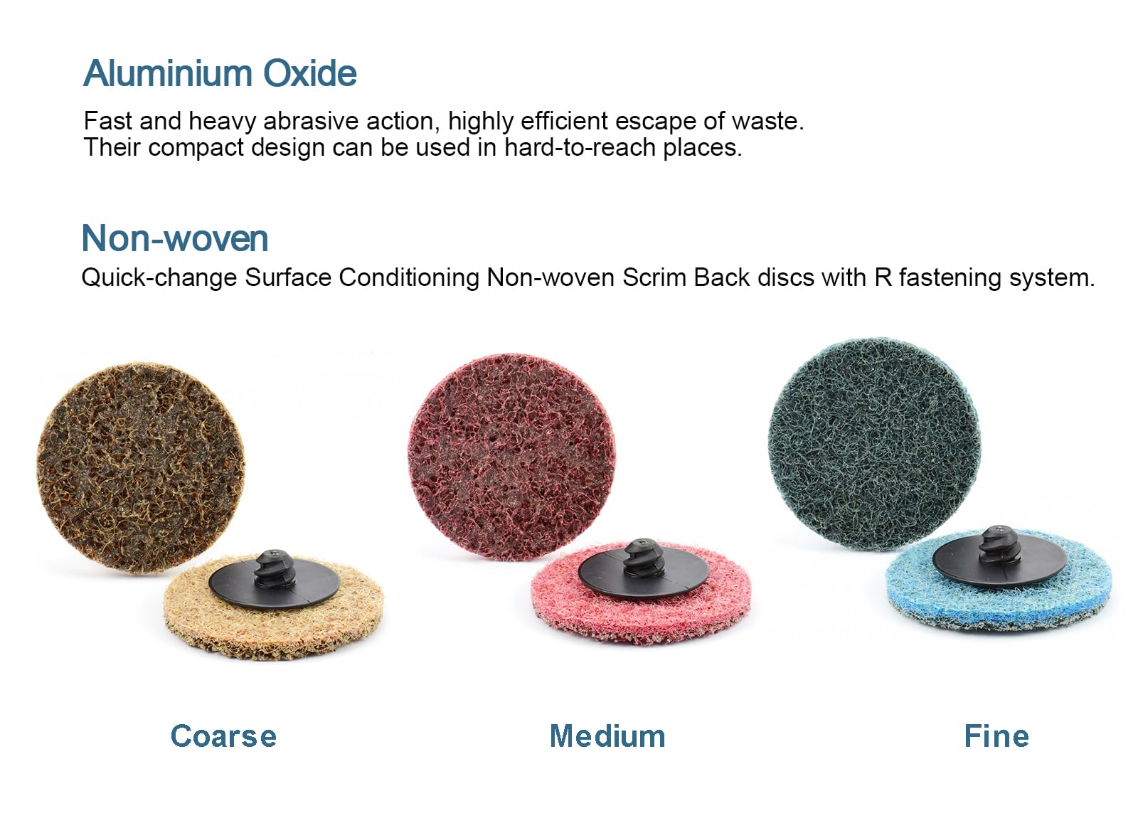 3 Inch Quick Change Sanding Discs 25 Pack - Fine Grit Surface Conditioning Discs for Die Grinder (Blue, Fine) - Perfect for Metal Polishing, Wood Sanding & Automotive Surface Prep