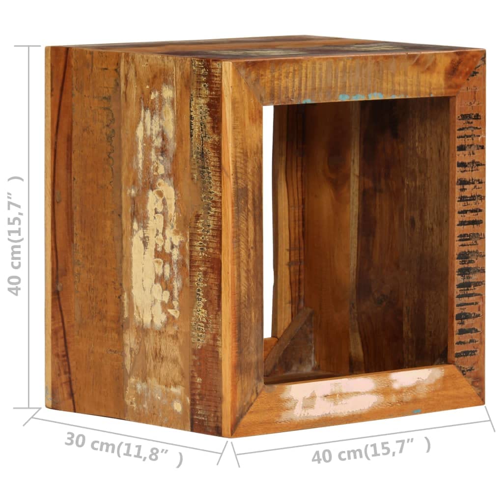 Solid Wood Side Table - 15.7
