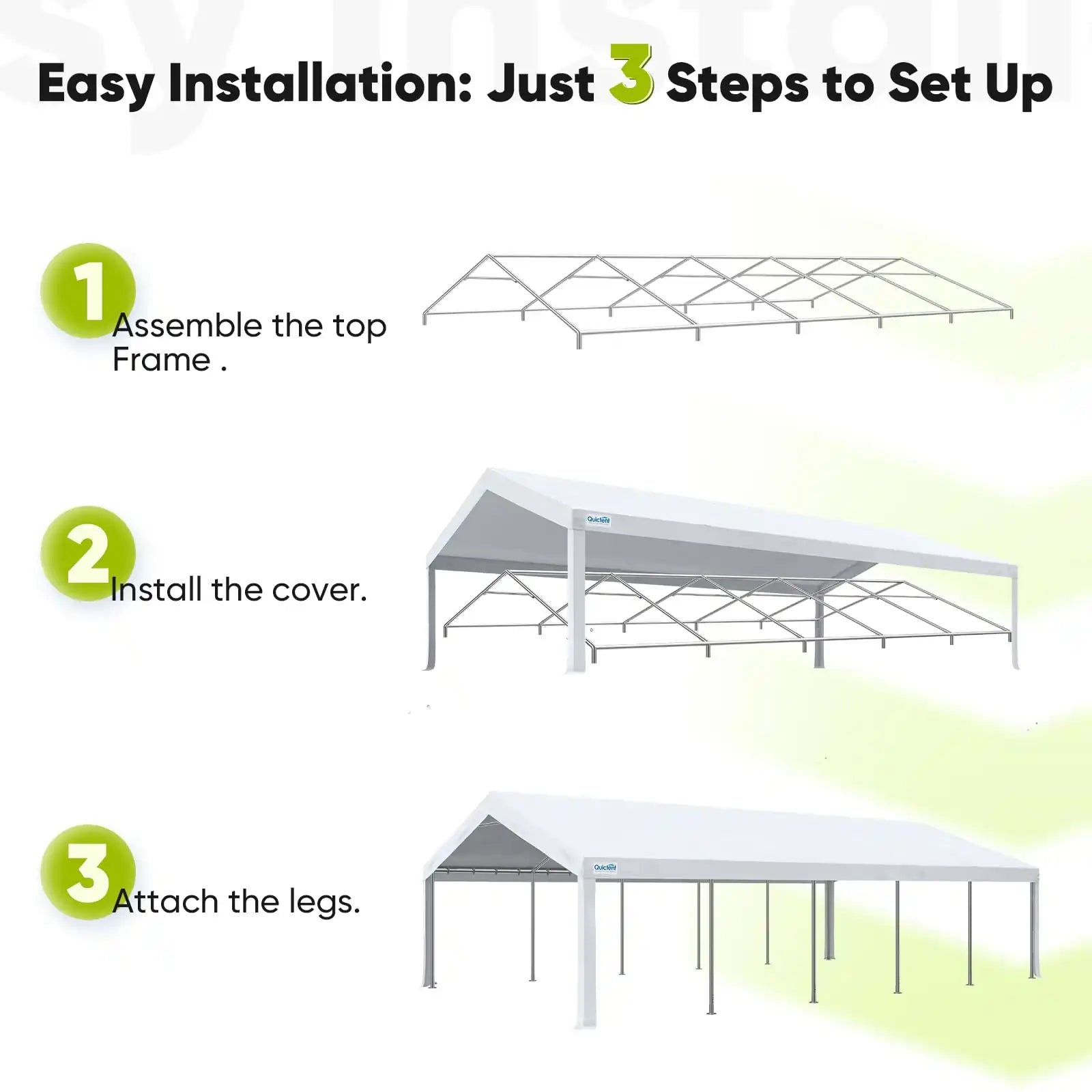 Quictent 20x30ft Large White Party Tent - Waterproof & UV Resistant for Outdoor Weddings, Events, and Gatherings