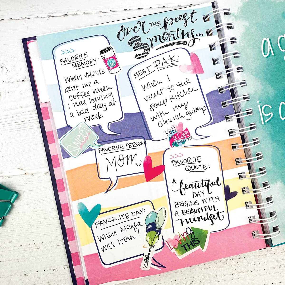 Denise Albright Gratitude Finder® 52 Week Non-Dated Journal for Women, Teens & Girls - Self-Care Diary with 165 Hand-Illustrated Stickers (Island Bloom Design) - Perfect for Daily Reflection, Mindfulness Practice & Personal Growth
