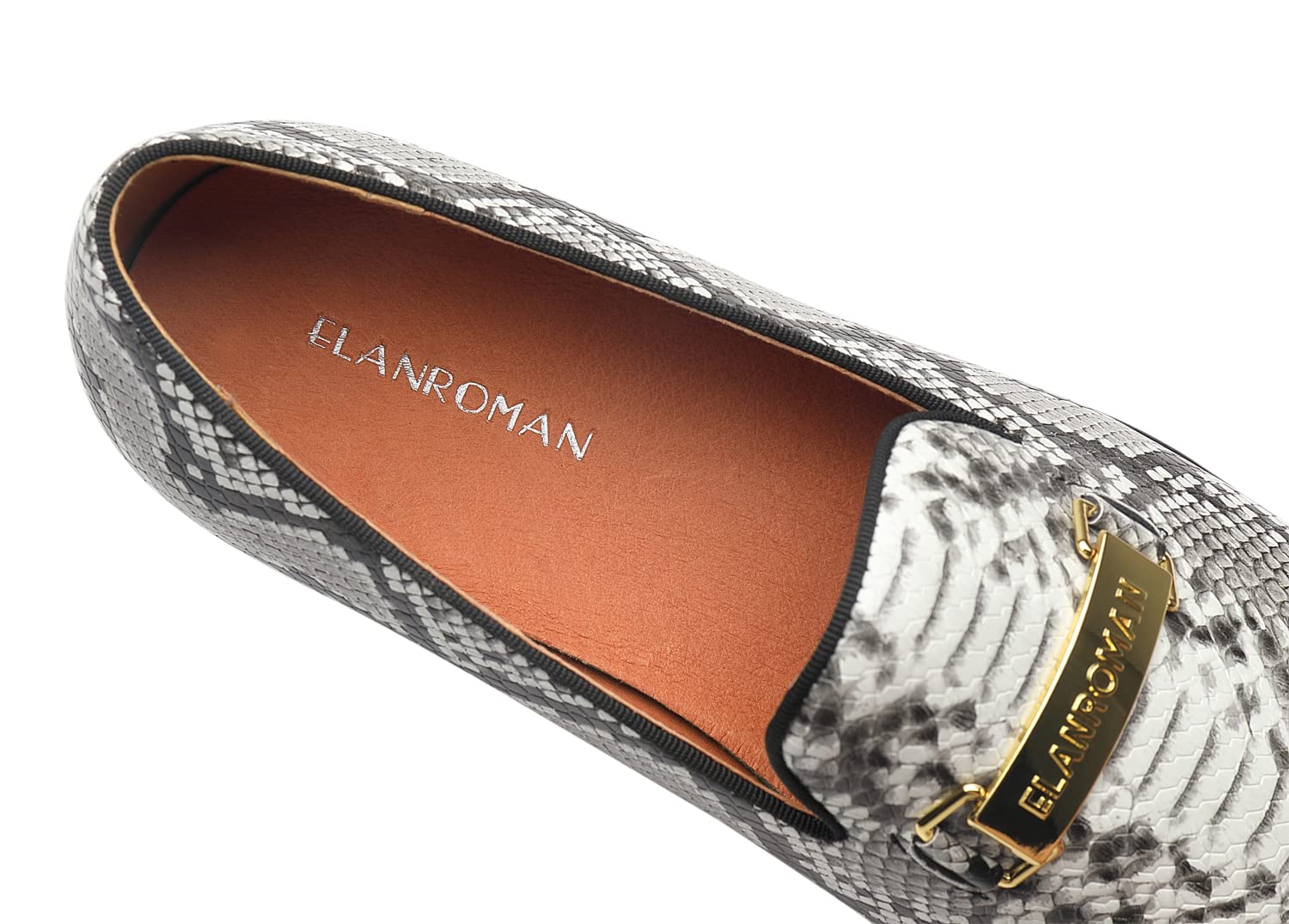 ELANROMAN Men's Gold Buckle Loafers - Stylish Slip-On Penny Loafers for Wedding, Party & Business Casual - Comfortable Dress Shoes for Men - Perfect for Formal Events, Office & Date Nights
