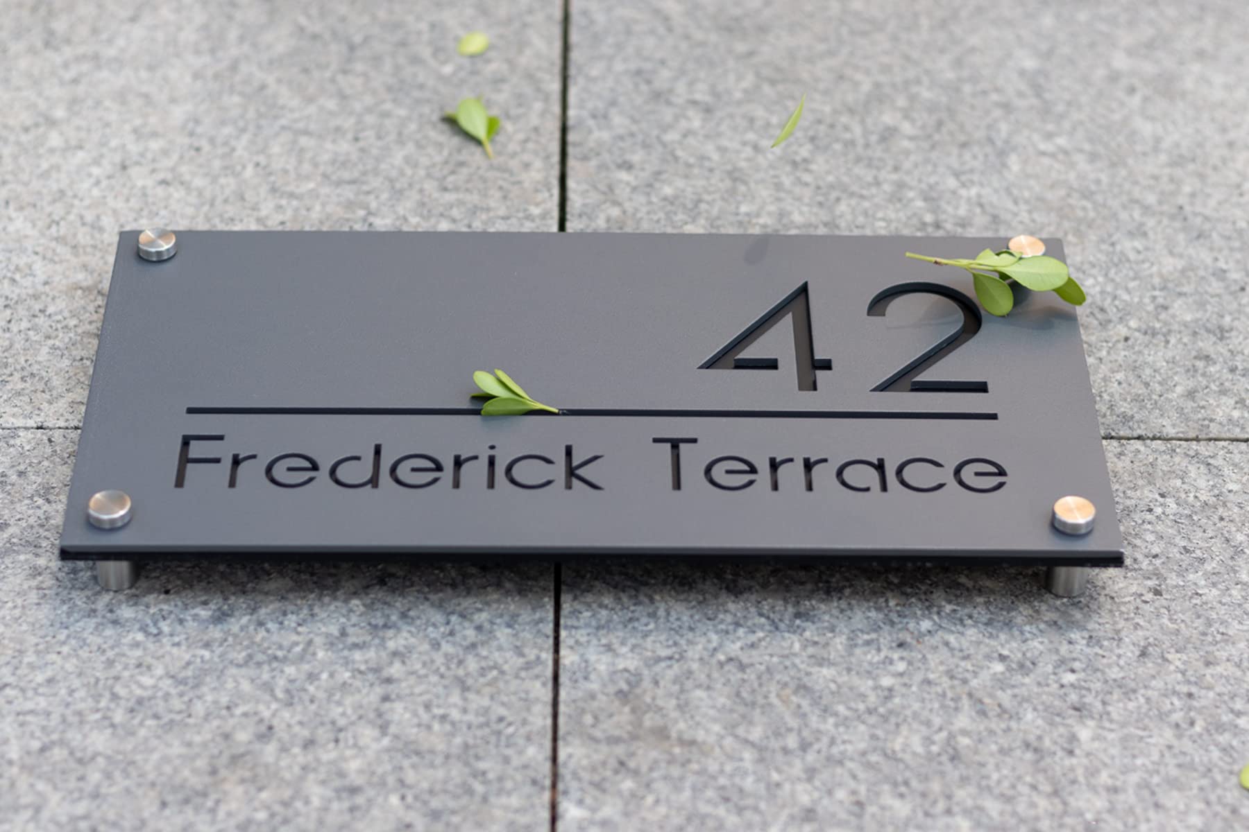Modern Aluminum House Numbers for Outdoor - Custom Address Plaque Sign, Personalized Home Address Sign for Mailbox, Front Door, Porch & Garden Decor