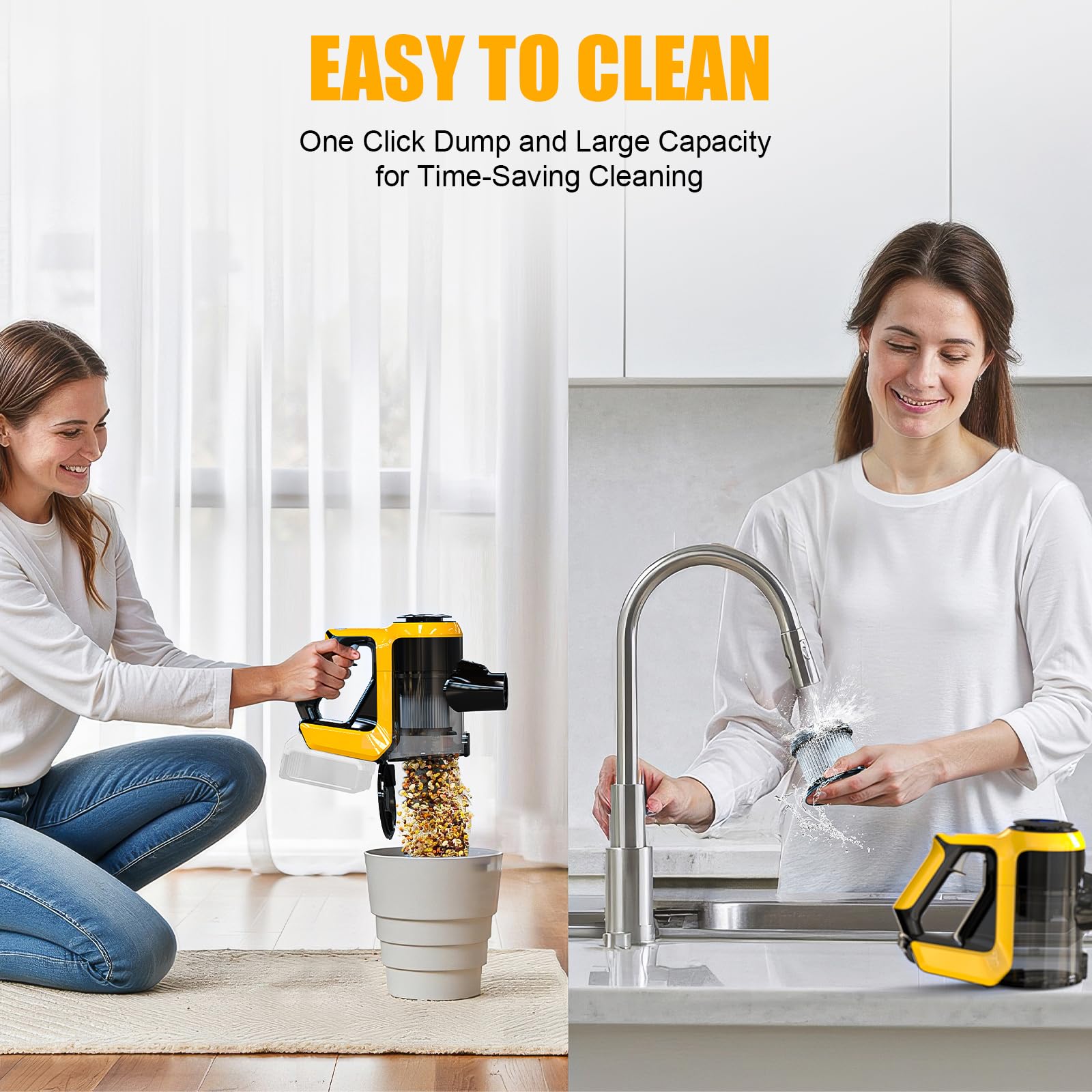 **DeWalt 20V Cordless Vacuum Cleaner - 30KPa Suction, 180° Bendable Wand, 6-in-1 Lightweight Stick Vacuum with Smart Screen & 350W Brushless Motor - Ideal for Hardwood Floors, Pet Hair, Carpet, and Car Cleaning (Battery Not Included)**