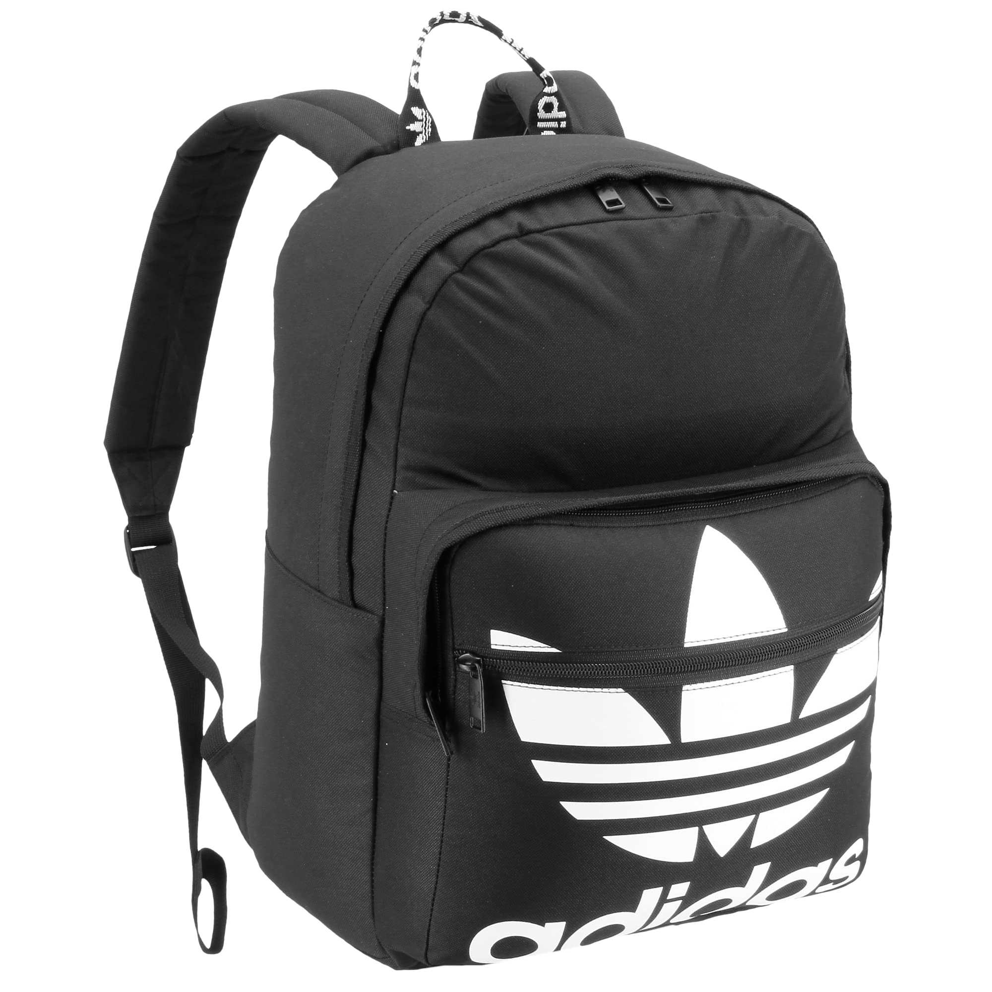 adidas Originals Trefoil Pocket Backpack - Black One Size Unisex Casual Backpack for School, Travel & Everyday Use