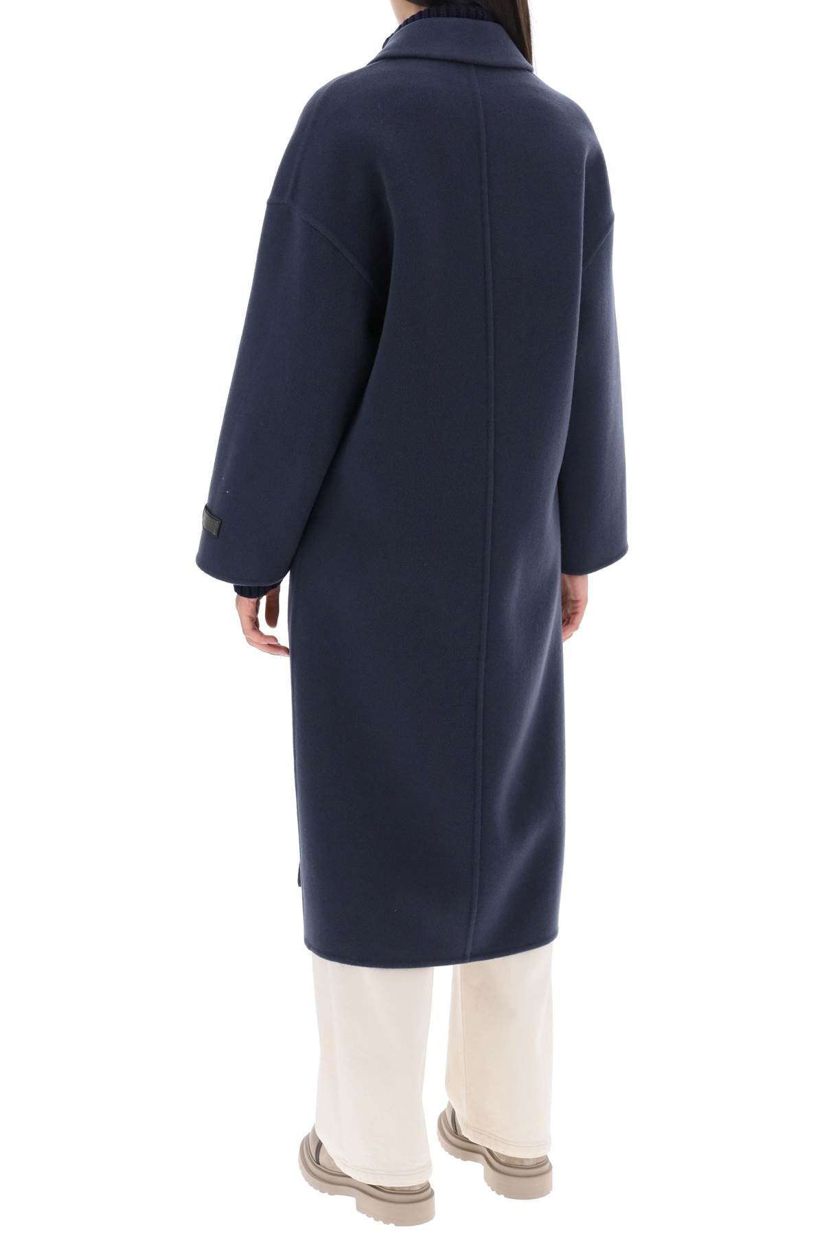 Brunello Cucinelli Wool & Cashmere Double Breasted Coat for Men - Elegant Winter Overcoat for Business & Formal Occasions
