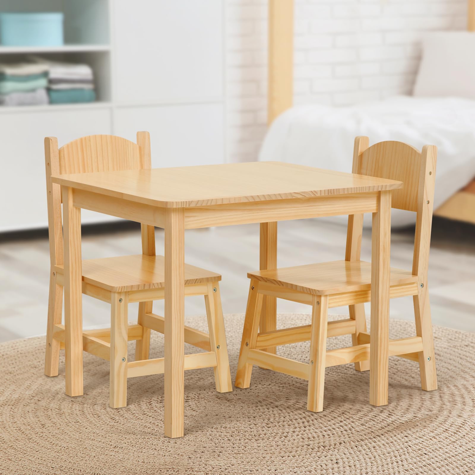 Premium Solid Wood Toddler Table and Chair Set - Ergonomic Kids Furniture for Arts, Crafts, Reading & Learning | Perfect for Preschool, Kindergarten & Playroom | Ideal Growth Gift for 2-6 Year Olds | Durable & Safe for Daily Use at Home or Classroom