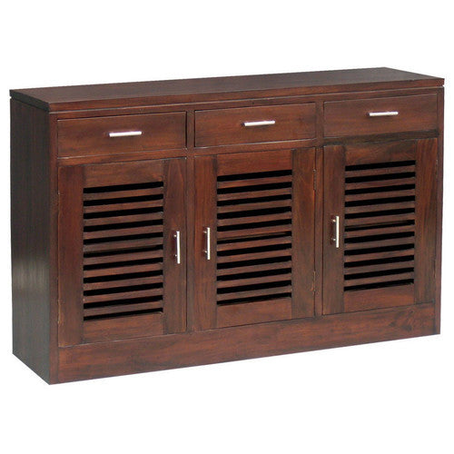 Denmark 3 Door 3 Drawer Holland Buffet Sideboard - Solid Wood Dining Room Storage Cabinet for Kitchen, Living Room & Entryway