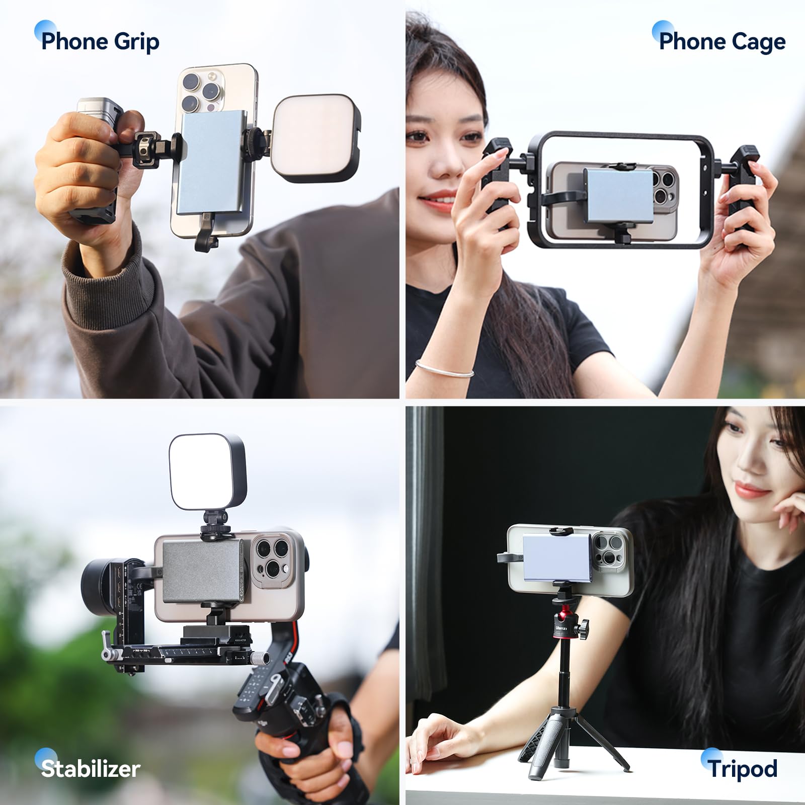 ULANZI MG10 Magnetic Phone Tripod Mount Adapter with Hard Drive Holder - Compatible with iPhone 15 14 13 12 Pro Max/Pro/Plus/Mini & MagSafe Cases - Cold Shoe Mount for DSLR Cameras - Perfect for Vlogging, Photography & Live Streaming