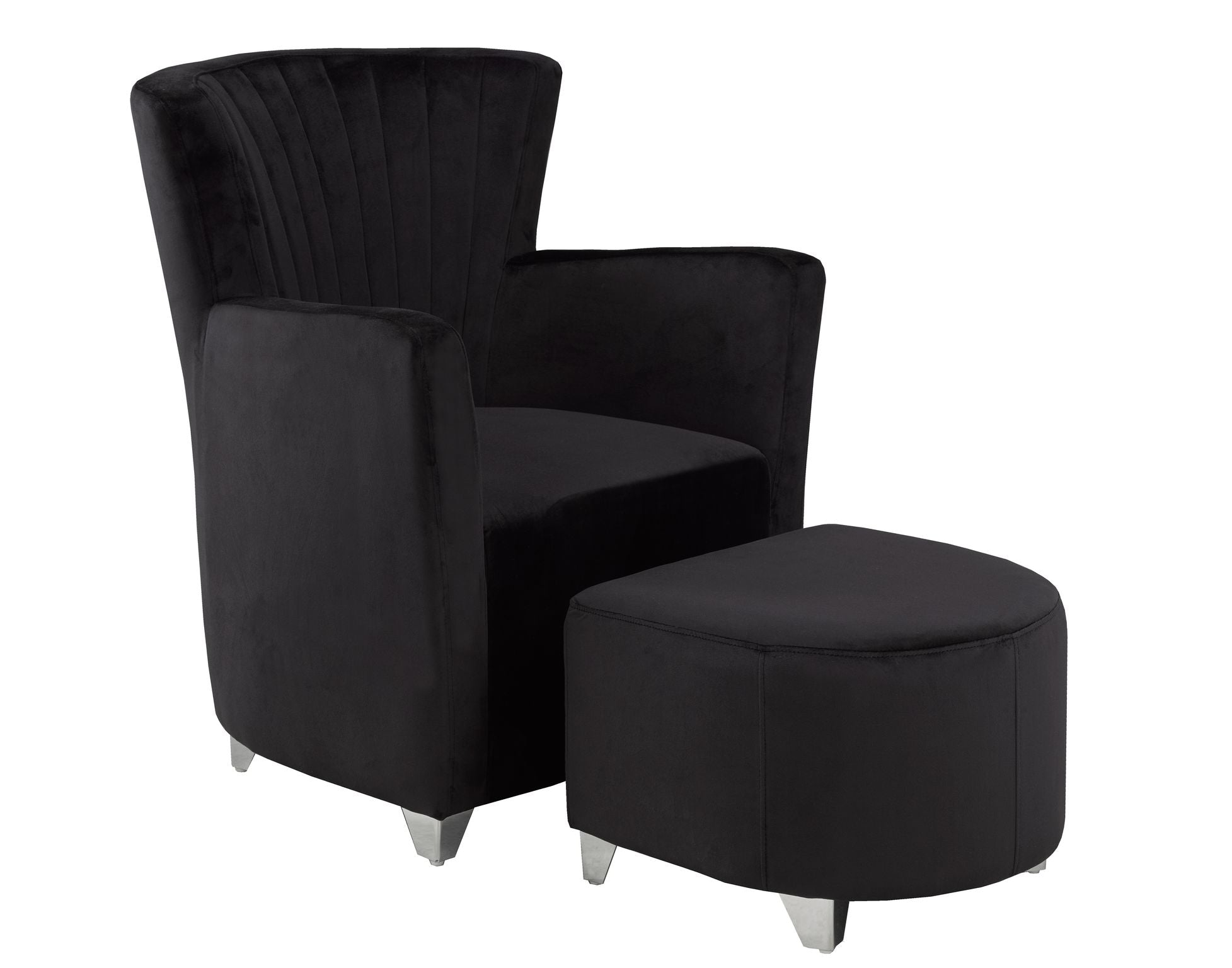 Black Leather Recliner Chair with Ottoman - Modern Living Room Furniture for Relaxing & Lounging | Perfect for Home, Office, or Entertainment Spaces
