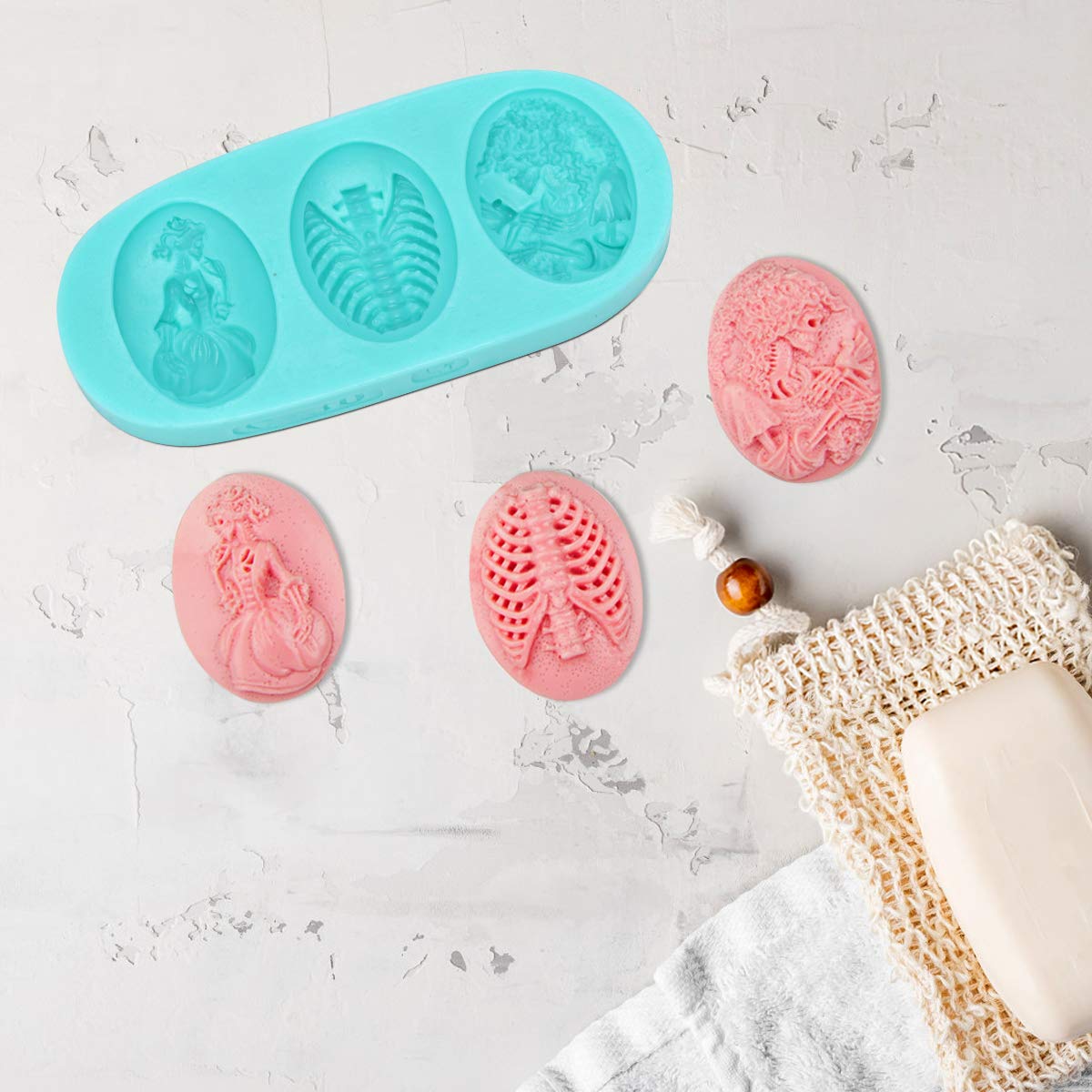 Halloween Skull Stencil Silicone Mold - 1PC Cake Fondant Chocolate Baking Decorating Tool for Halloween Party, DIY Desserts & Spooky Treats