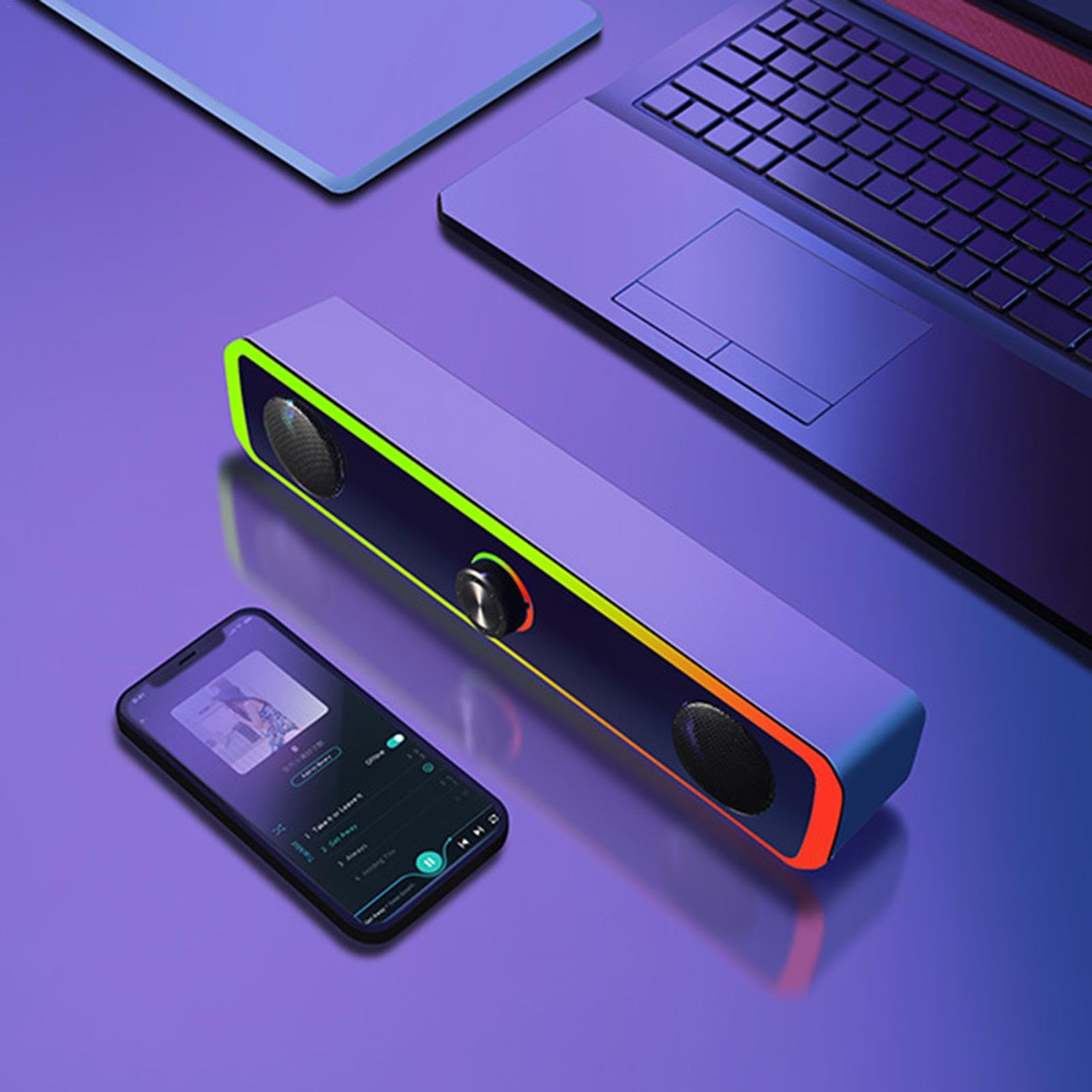 Wired Computer Speakers with 3.5mm Audio Jack | Portable Tabletop Gaming Speaker for Laptop & PC | Compact Design for Home Office, Gaming, and Entertainment