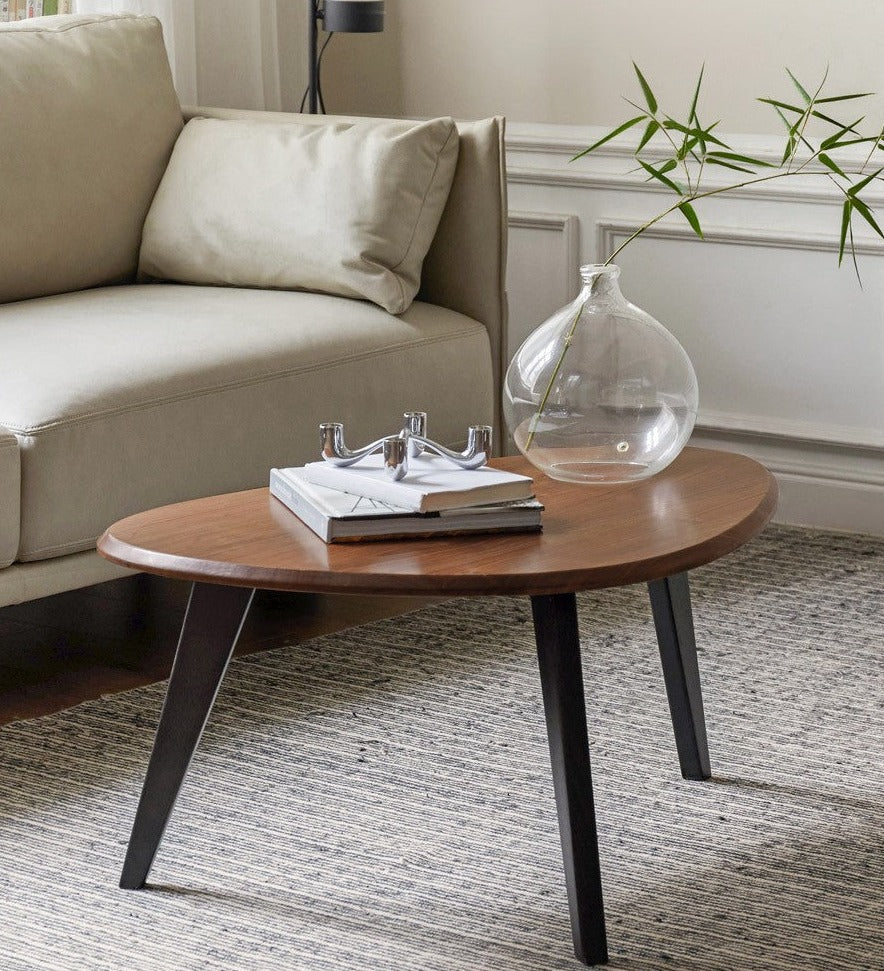 Solid Black Walnut Wood Coffee Table - Handcrafted Modern Living Room Furniture for Home Decor & Entertaining