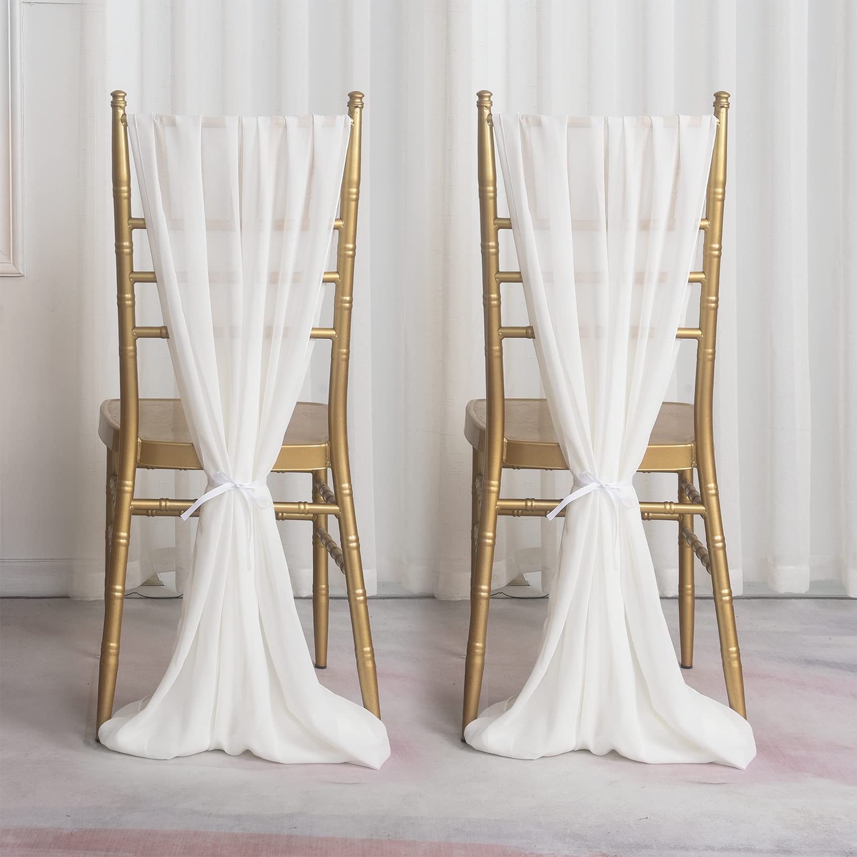 12 Pack Ivory Chiffon Table Runners 10ft Long Sheer Tulle Table Runners 29x120 Inches - Elegant Wedding Table Decorations for Reception, Banquet, and Party Decor
