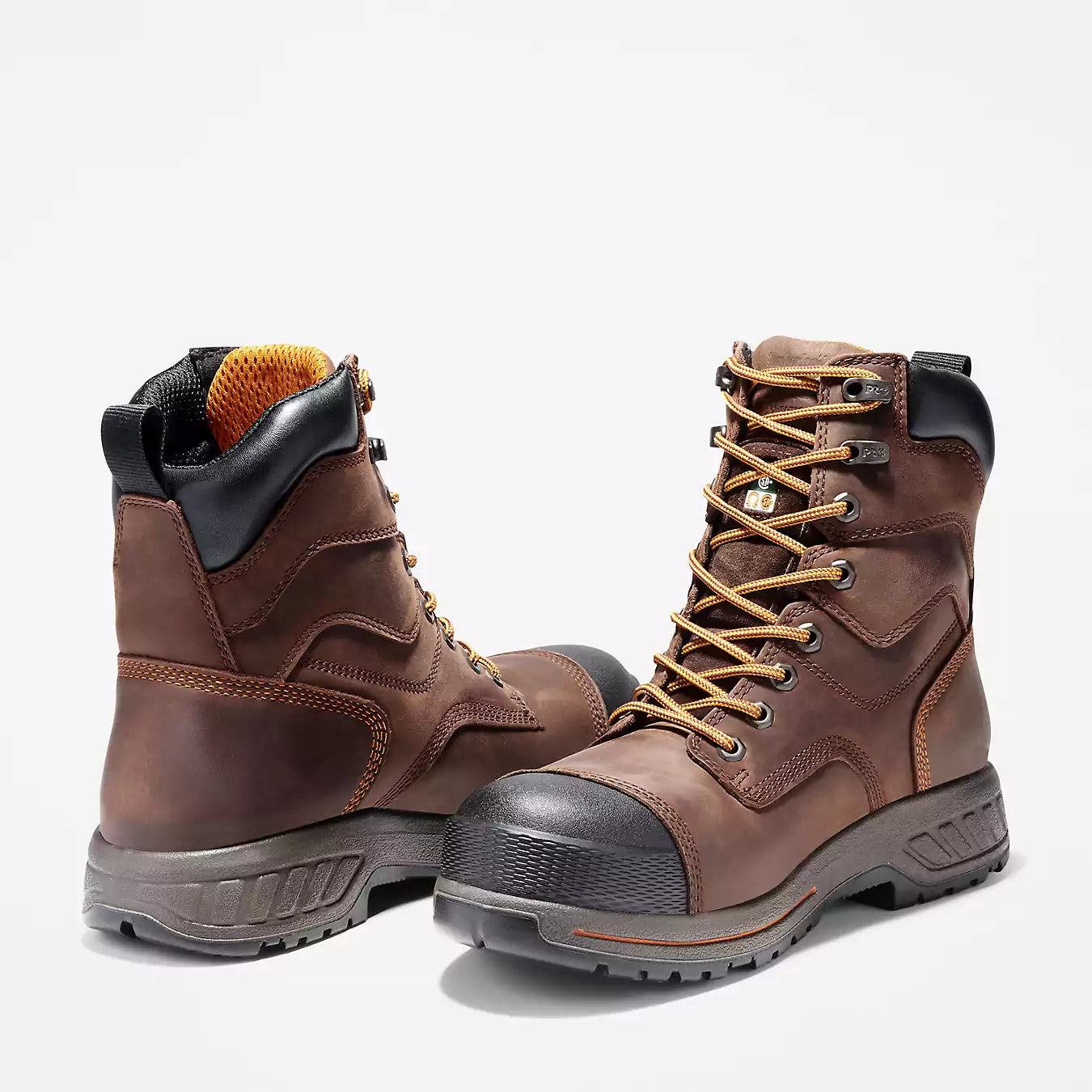 Timberland PRO Men's Brown Endurance HD 8 Inch Waterproof Work Boots - Durable Safety Shoes for Construction, Hiking & Outdoor Work