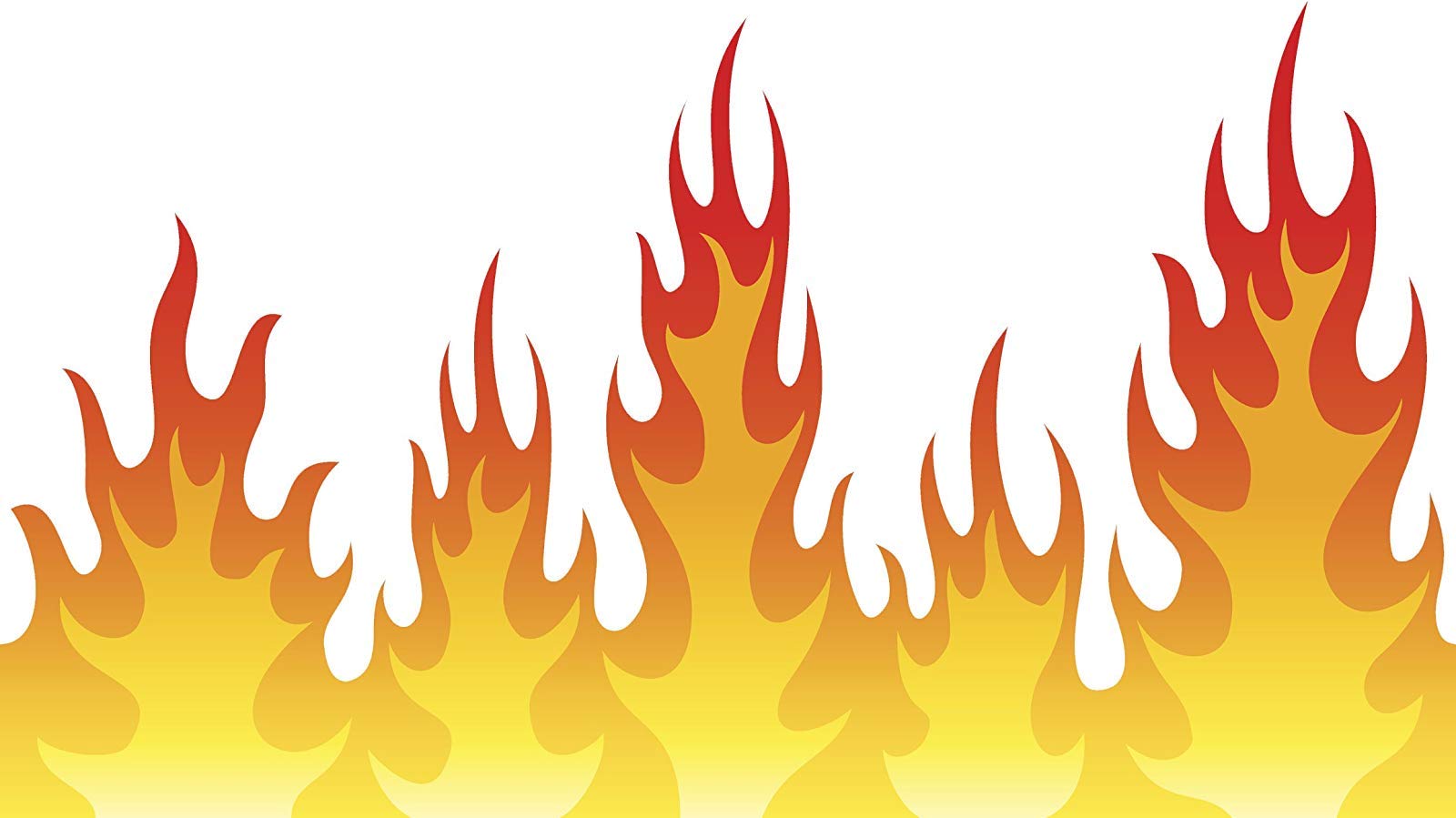 Cool Simple Fire Flames Cartoon Vinyl Decal Sticker - 12 Inch Wide Bumper Sticker for Cars, Laptops, Walls & Windows
