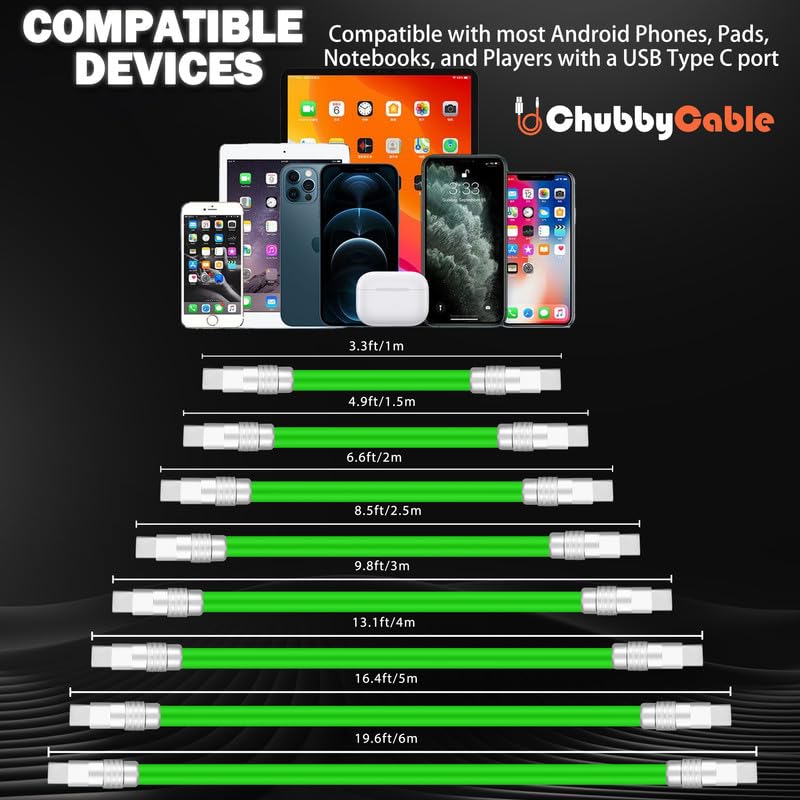 240W USB C Fast Charging Cable 2-Pack - Extra Thick Silicone USB-A to Type-C Cable for iPhone 15/16, iPad, MacBook - 3.3FT Dark Blue & Orange - Perfect for Travel, Office & Home Charging