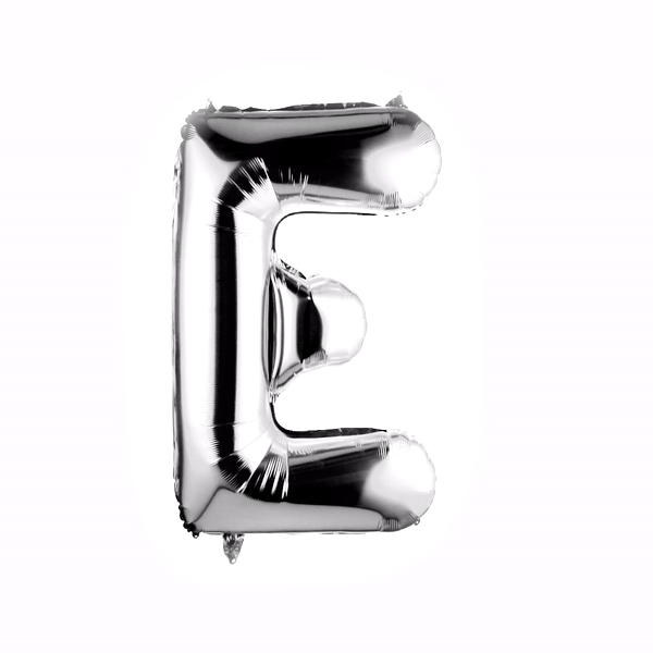 Balloonify Silver Mylar Letter E Balloon - 40 Inch Large Foil Alphabet Balloon for Birthday Party Decorations, Baby Showers & Graduation Celebrations