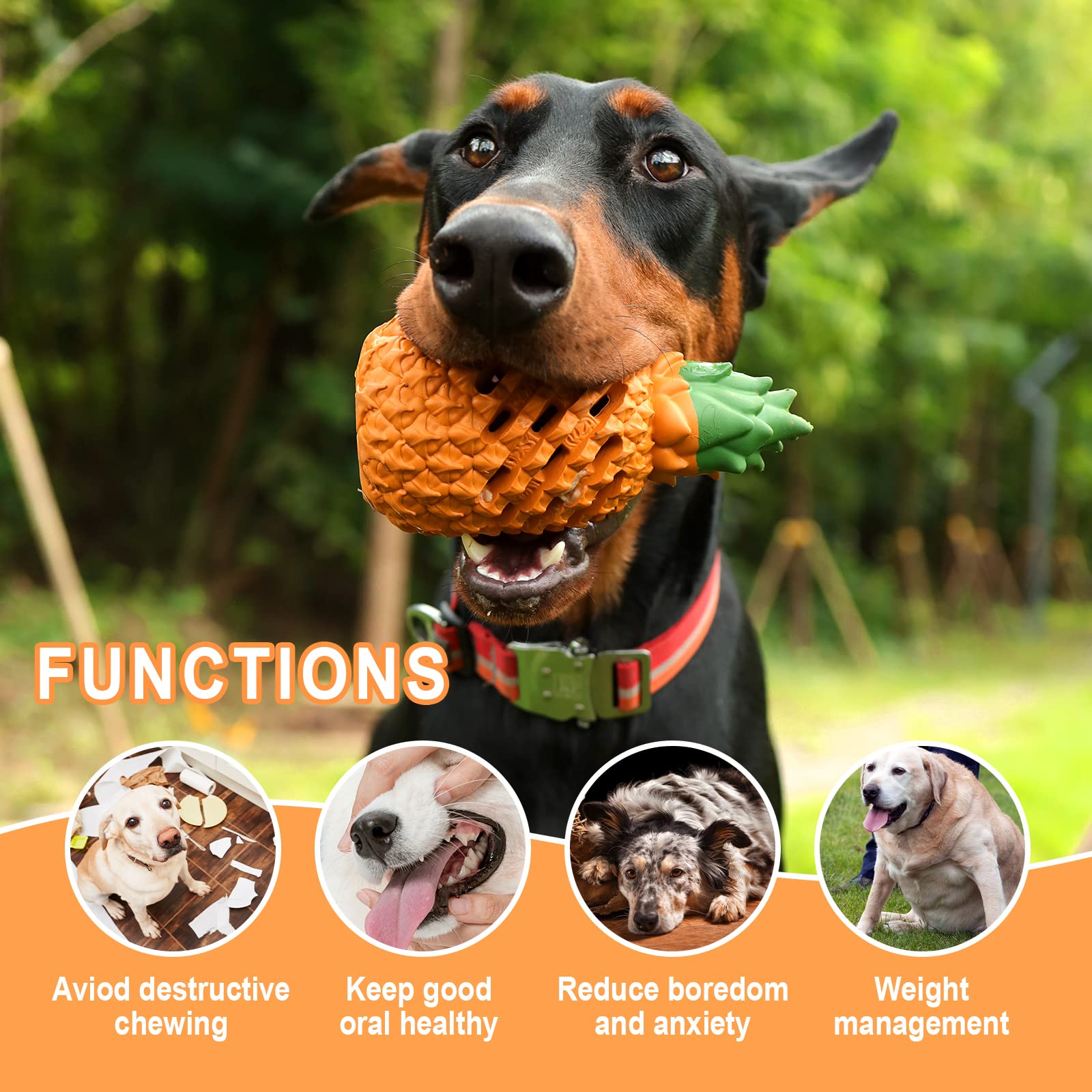 **Durable Pineapple-Shaped Dog Chew Toys for Large & Aggressive Chewers - Indestructible Pet Toy for Strong Biting - Perfect for Playtime, Training & Anxiety Relief**