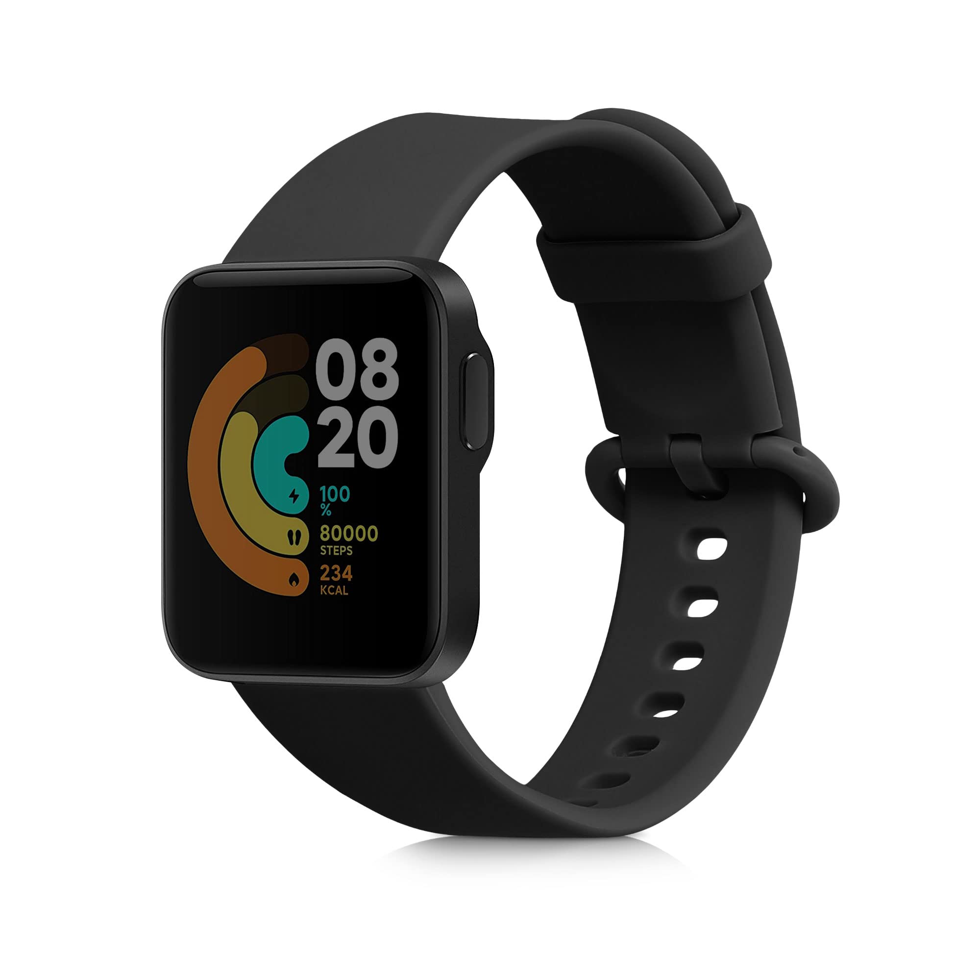 kwmobile Replacement Silicone Watch Bands Compatible with Xiaomi Mi Watch Lite & Redmi Watch - 2 Pack (Black/Dark Blue) | Durable, Comfortable Sport Bands for Running, Swimming & Everyday Wear