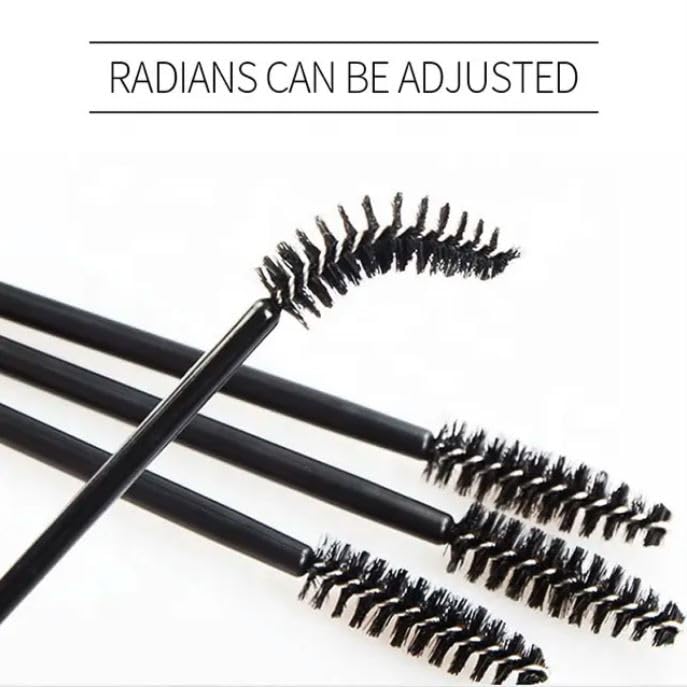 50Pcs Disposable Eyelash Brushes - Mascara Wands & Spoolies for Eyelash Extensions, Eyebrow & Eyeshadow Makeup - Perfect for Salon, Home Use & Travel Makeup Kit (Includes Cleansing & Glitter Applicator Tools)