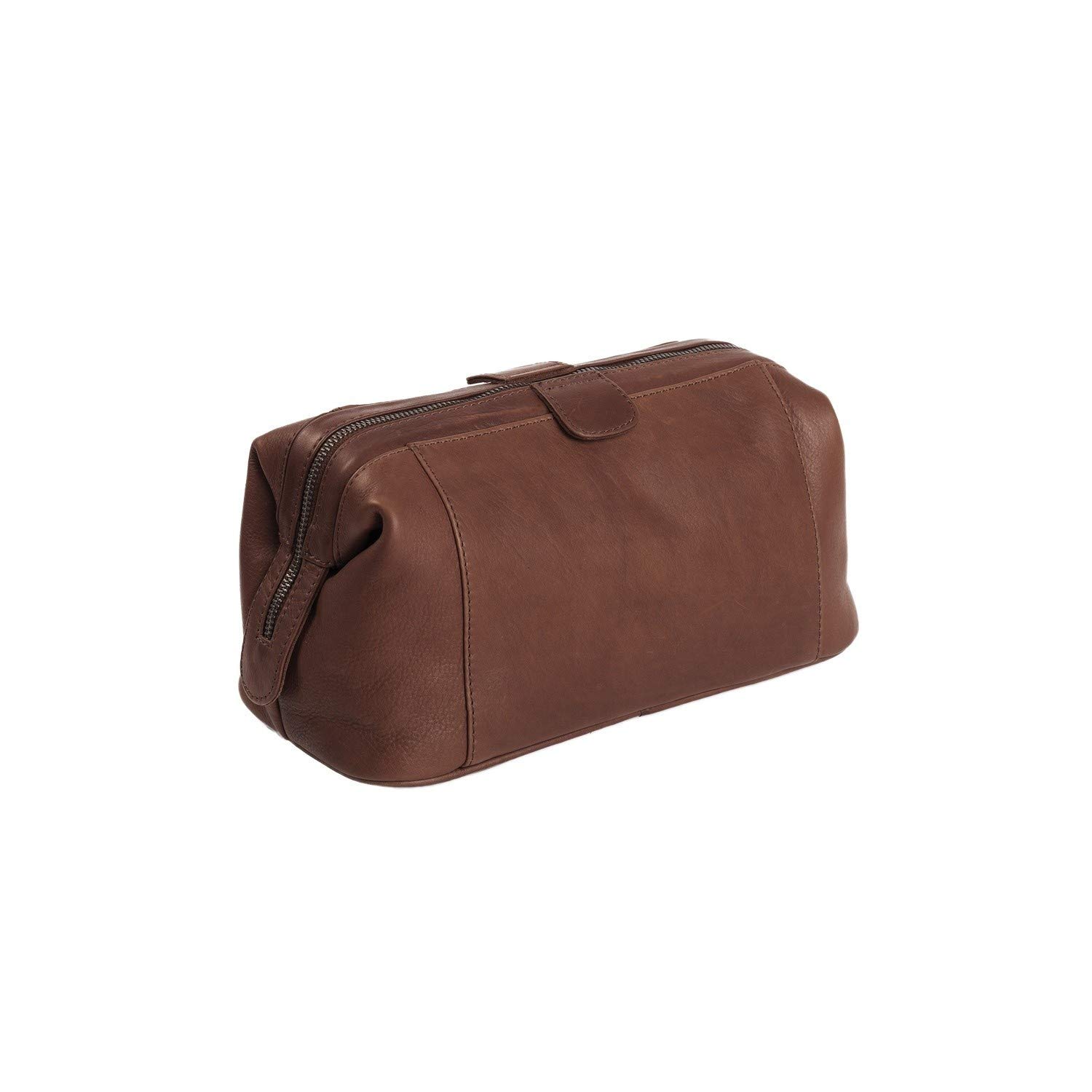 Premium Chesterfield Leather Toiletry Bag for Men | Genuine Brown Leather Travel Shaving Kit | Durable Dopp Kit for Business Trips, Gym & Vacation Essentials Organization