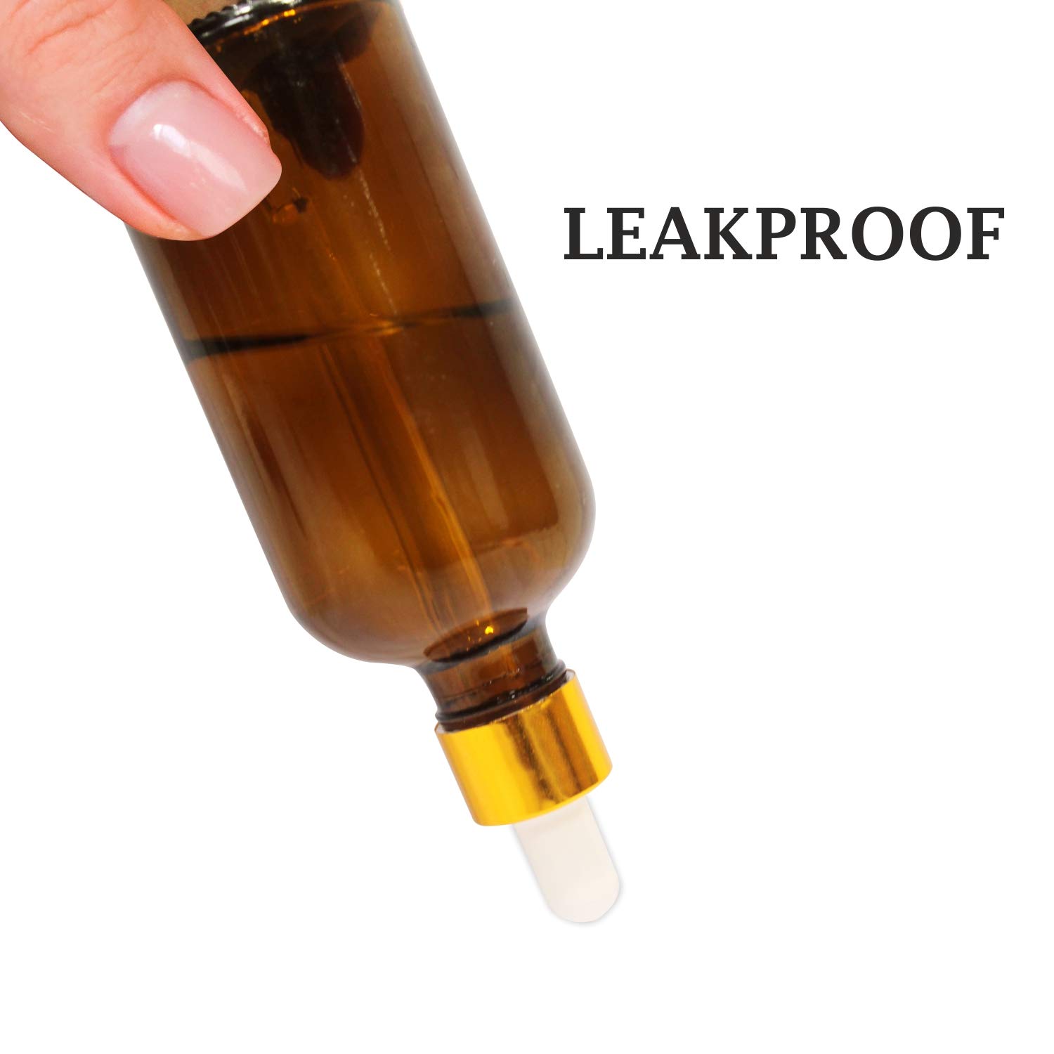 Premium Glass Amber Bottles with Golden Dropper & Funnel - 3 Pack (0.33 oz Each) - Essential Oil Bottles, DIY Skincare Containers, Travel-Sized Liquid Storage for Aromatherapy & Beauty Products