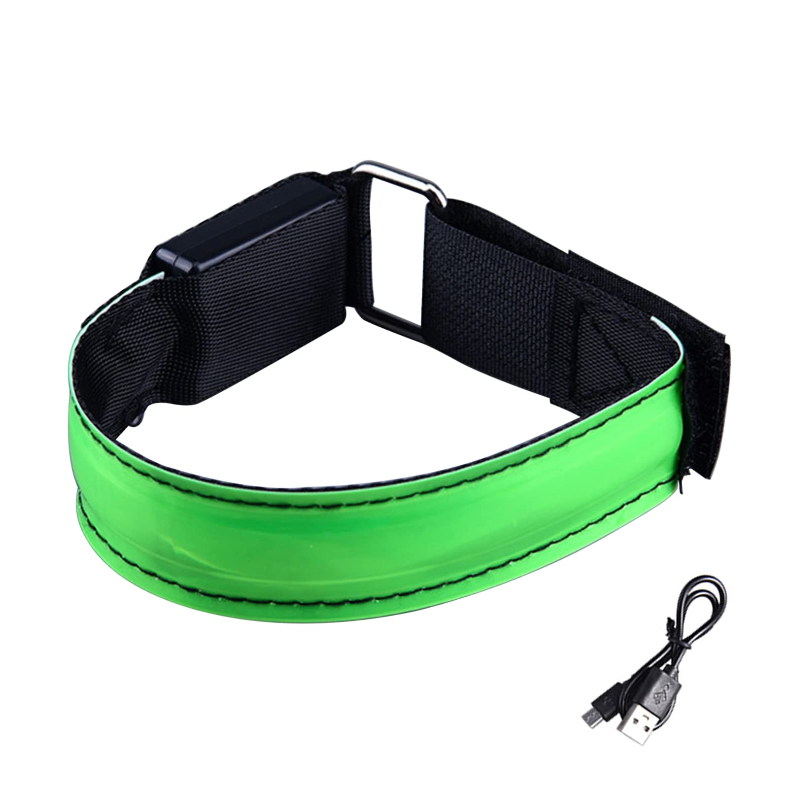 Rechargeable LED Sports Armband for Running, Cycling & Walking - Adjustable Reflective Safety Bracelet with 3 Light Modes - Perfect for Night Jogging, Dog Walking & Outdoor Activities