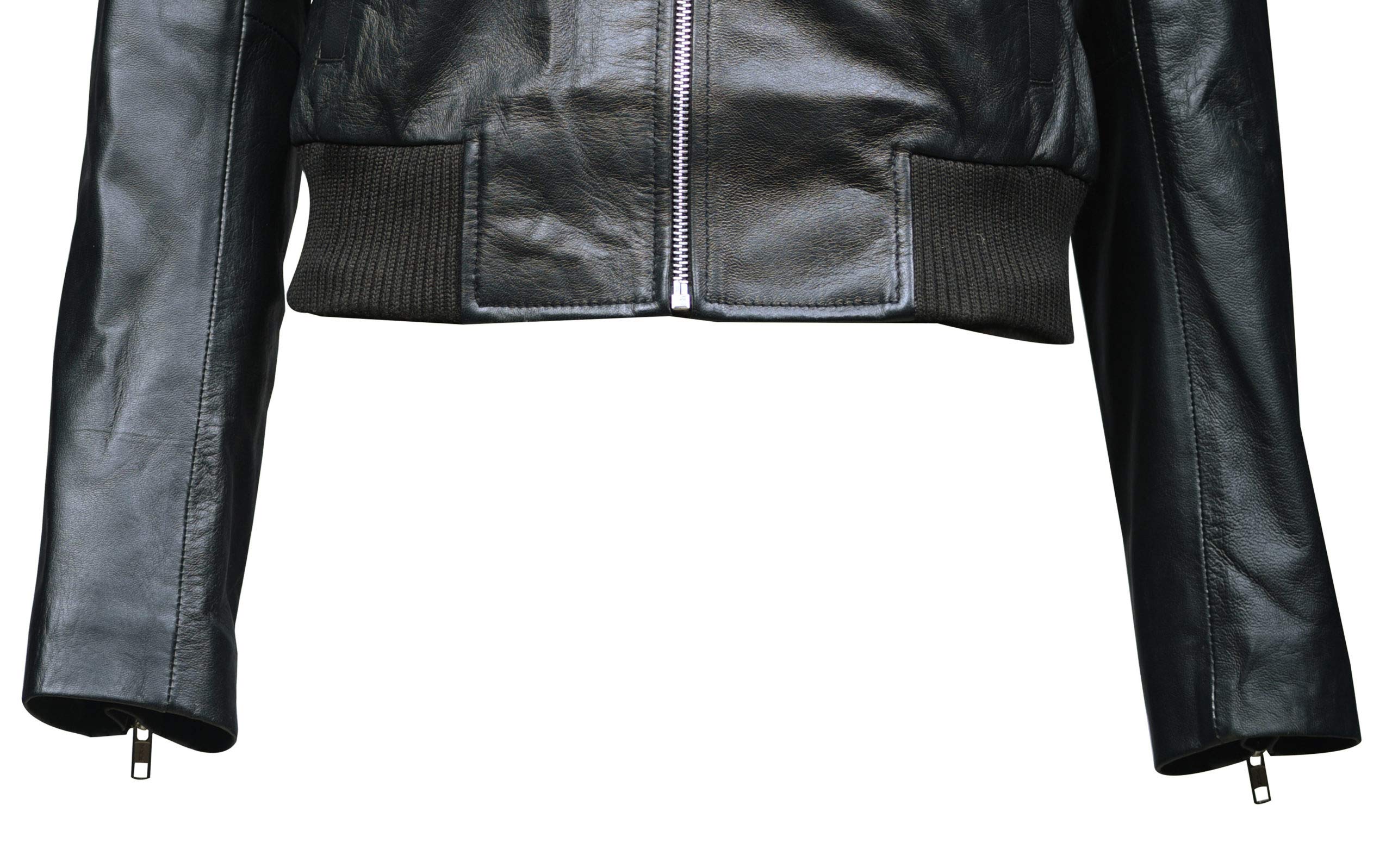 Spirit Black & Gray Hooded Bomber Jacket - Genuine Leather, Missy Plus Size - Stylish Outerwear for Women, Perfect for Casual Outings & Cool Weather