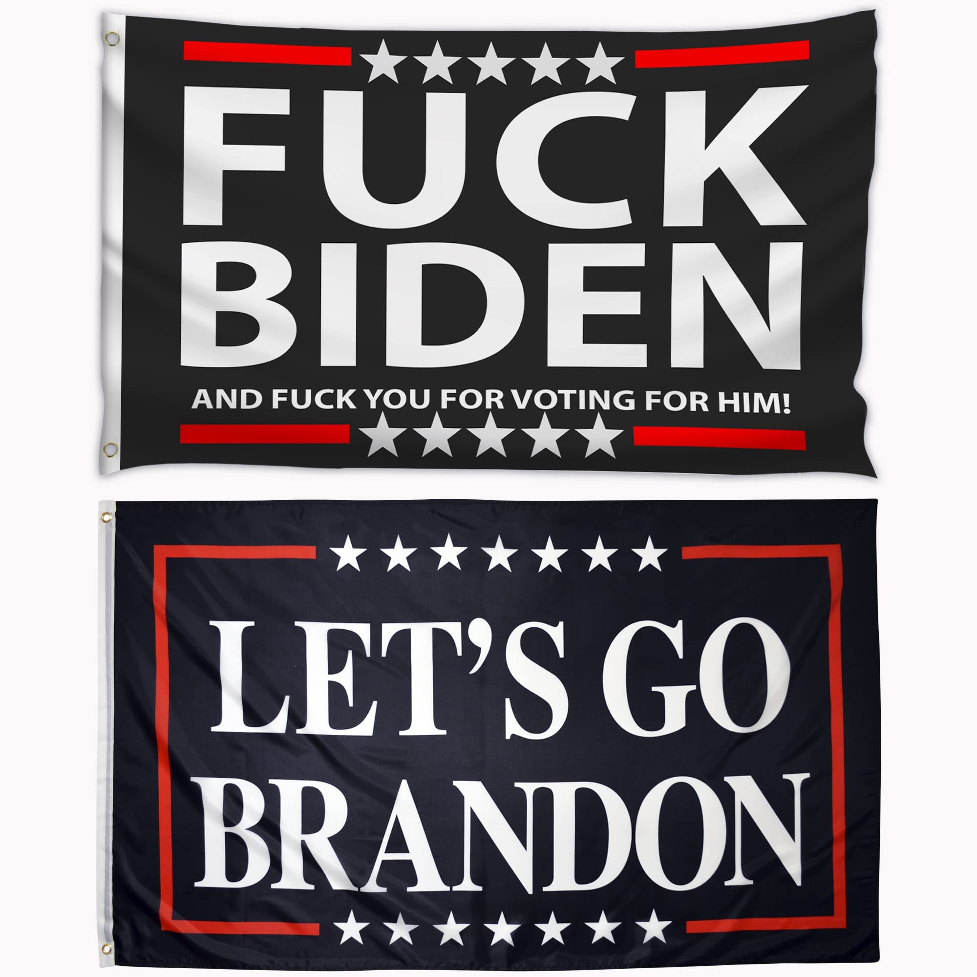 Eugenys Fk Biden Flag 3x5 ft & Lets Go Brandon Flag - American Political Protest Flags Bundle (ELGBF05) - Perfect for Rallies, Protests & Patriotic Home Decor