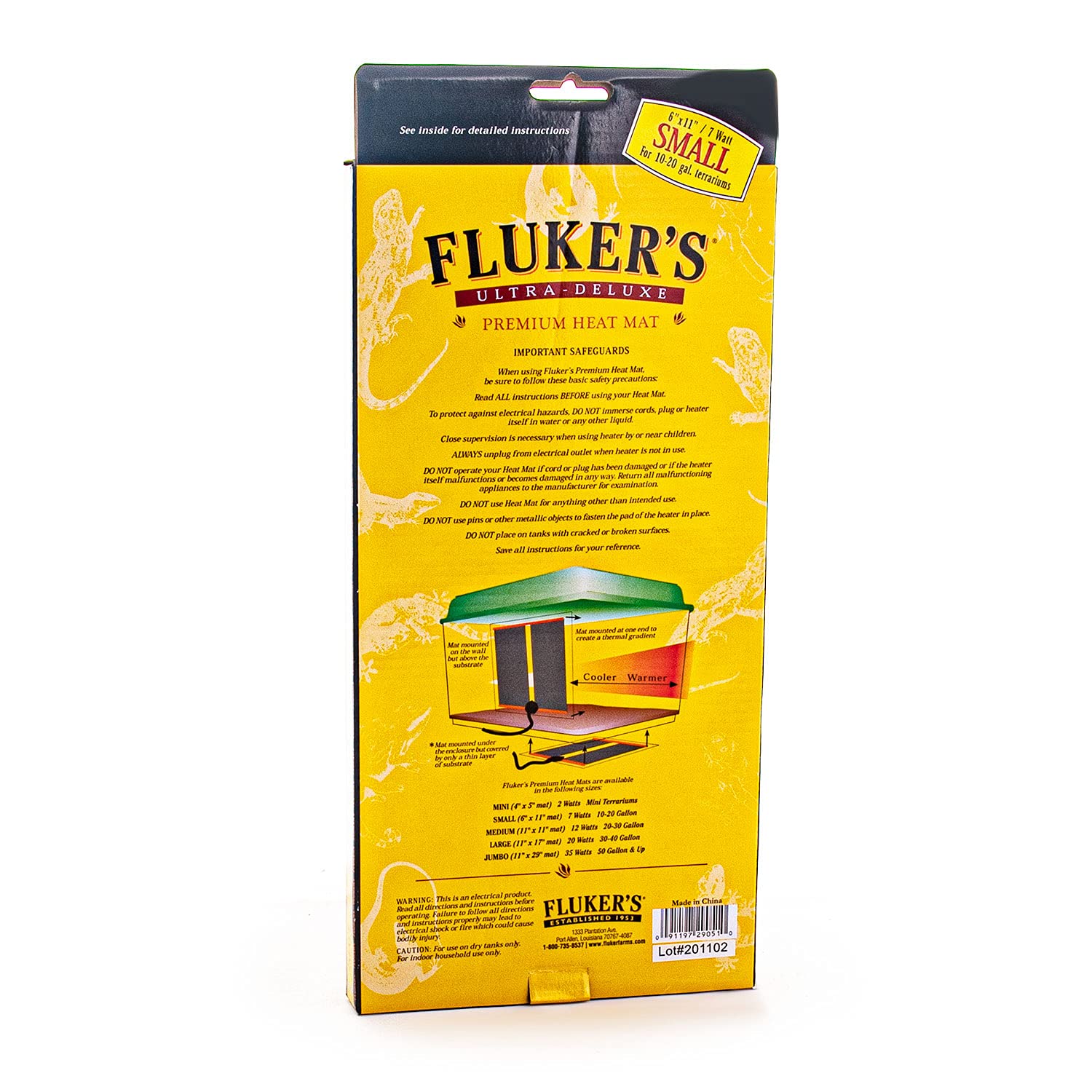 Fluker Labs Under Tank Heater Mat for Reptiles - Small 6
