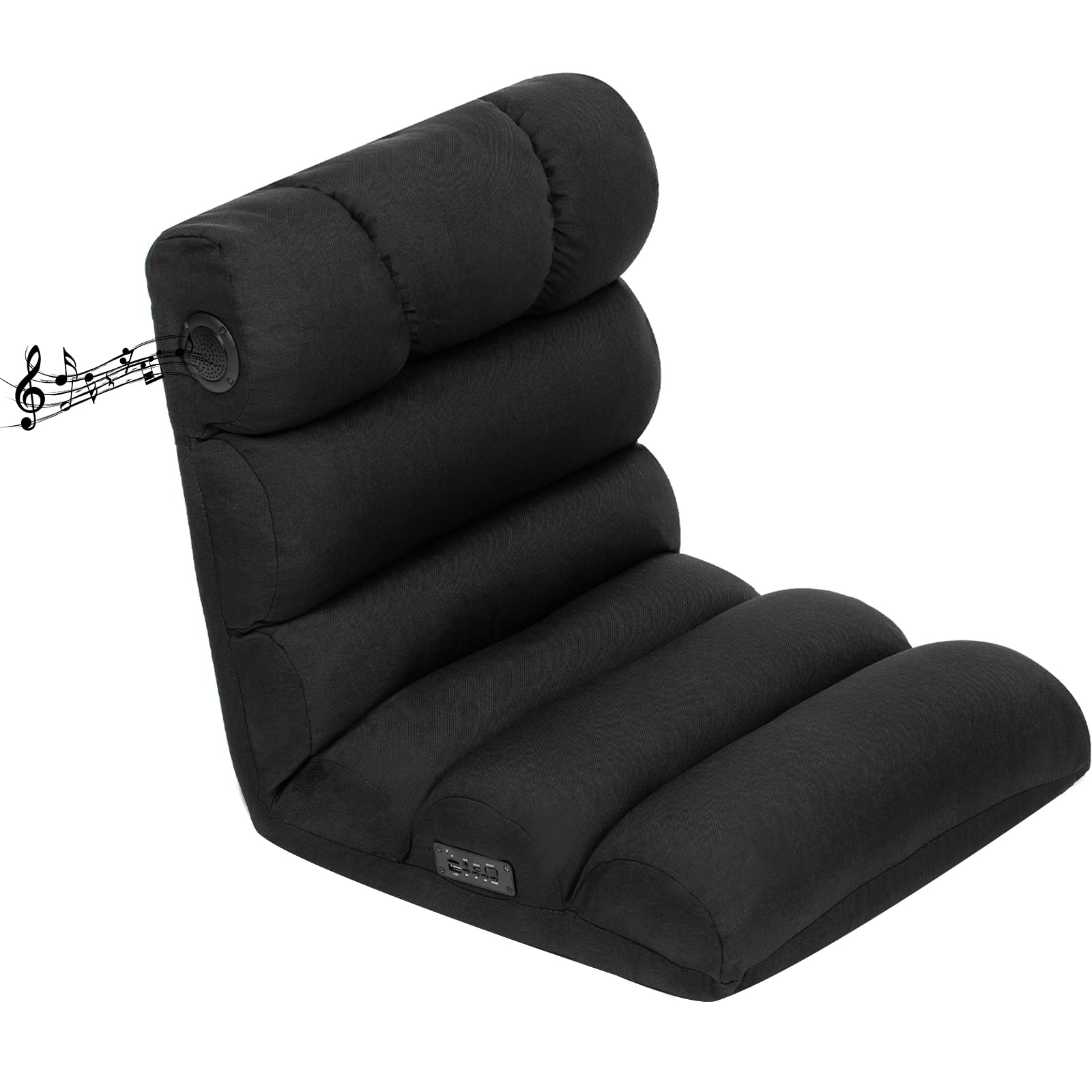 JOYFLY Adjustable Floor Chair for Adults - Ergonomic Gaming & Reading Chair with Lumbar Support - Perfect for Living Room, Bedroom & Office Use - Black (Ready-to-Use Assembled)