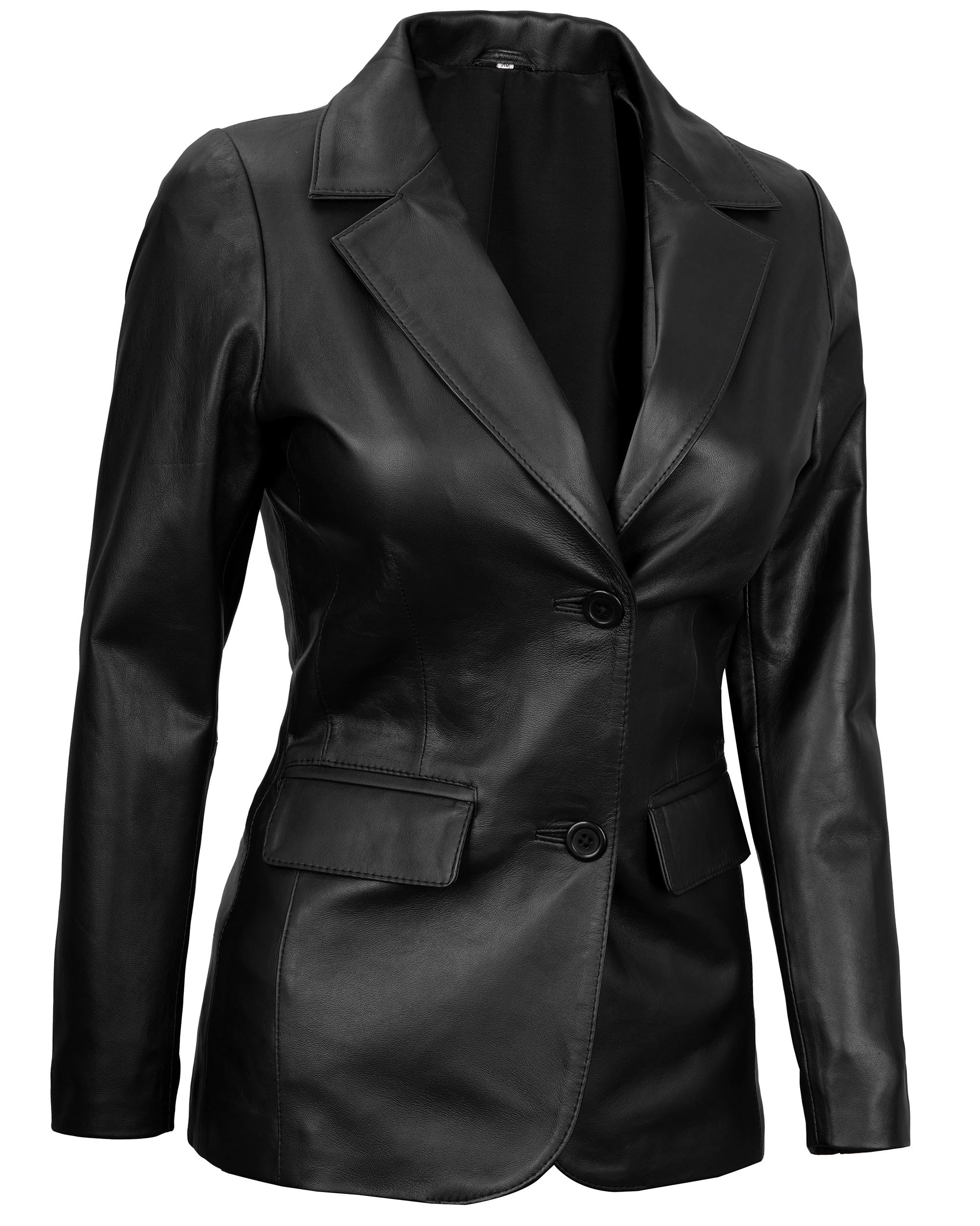 Genuine Lambskin Leather Blazers for Women - Business Casual Blazer Jackets - Premium Women's Office Wear & Evening Outfits