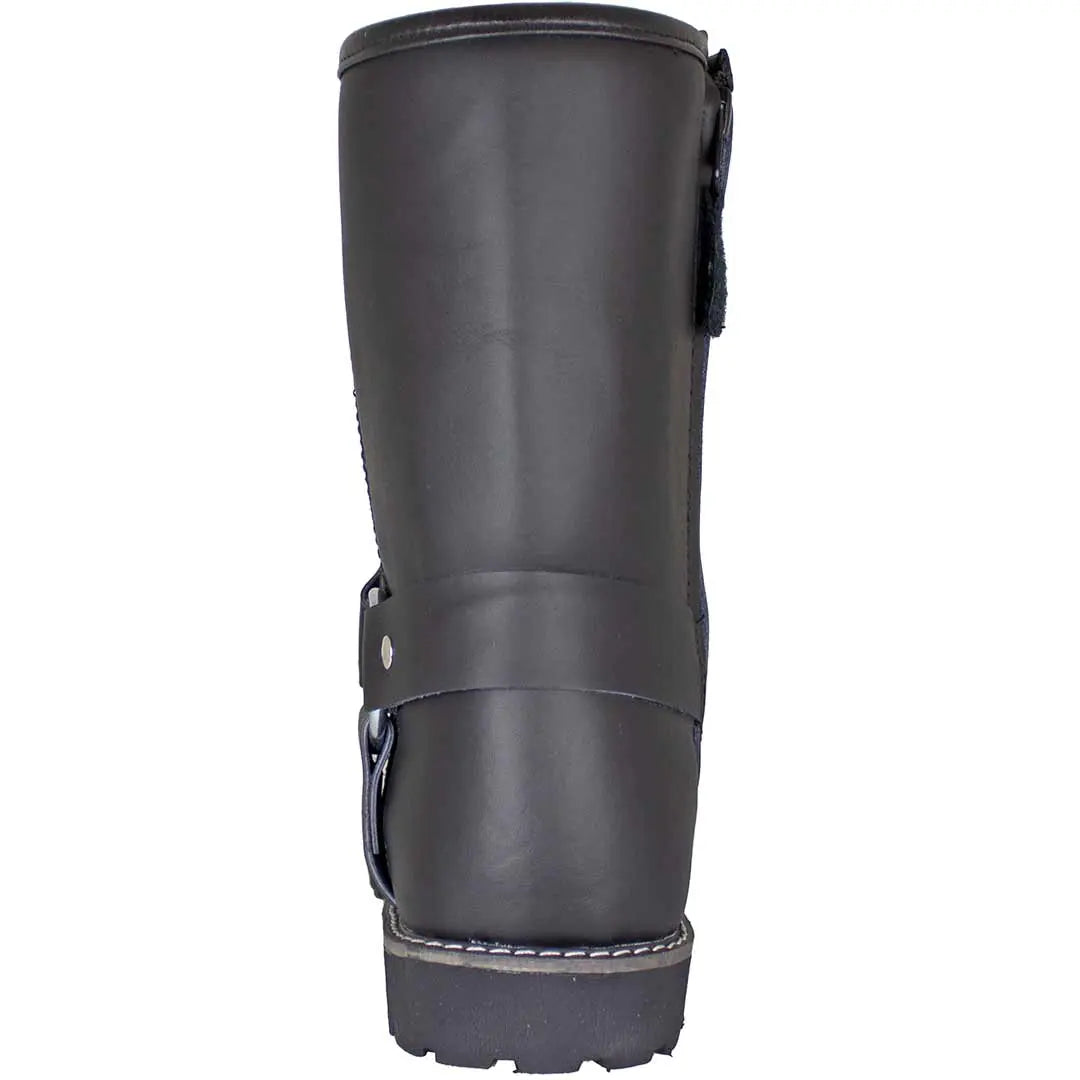 Open Road Men's Harness Motorcycle Boots - Durable Leather Biker Boots for Riding & Cruising - Perfect for Motorcycle Enthusiasts & Road Trips