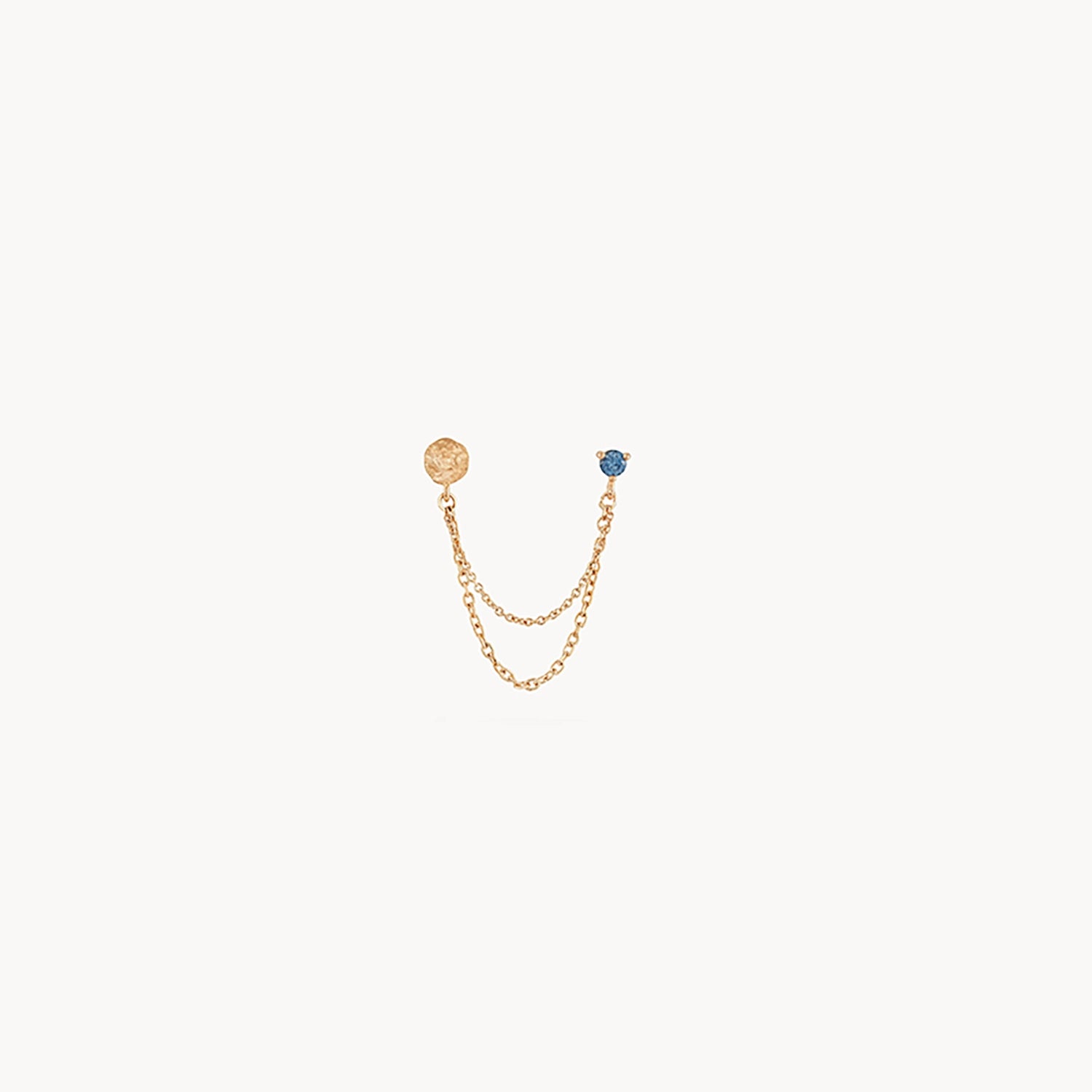 14K Yellow Gold Blue Sapphire Chain Earrings - Elegant Dangle Drop Jewelry for Women, Perfect for Parties, Weddings & Special Occasions