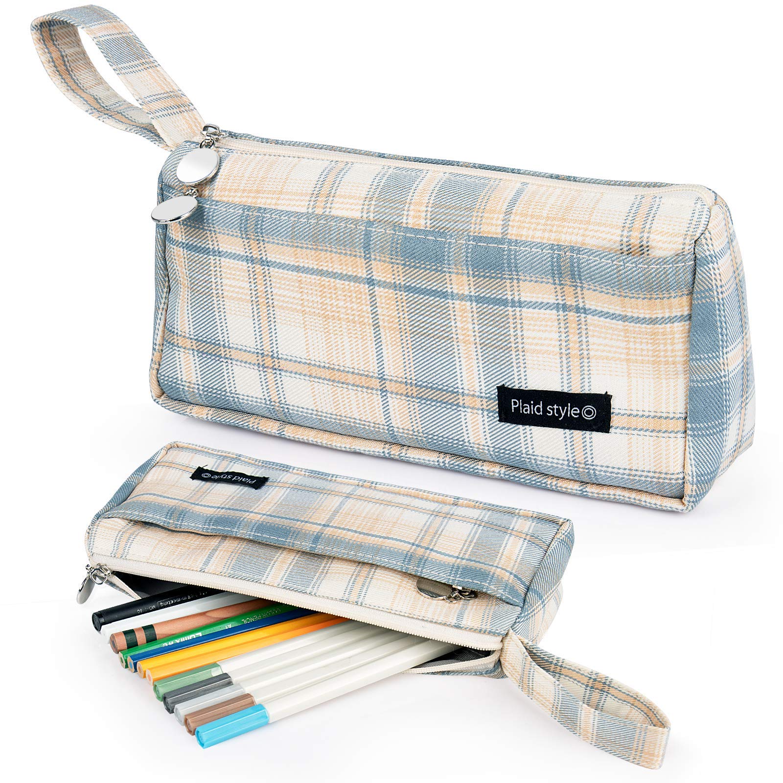 Firesara Large Capacity Pencil Case with Zipper - Multi-Purpose Pen Organizer, Makeup Bag & Stationery Storage for School, Office, Travel & College Essentials