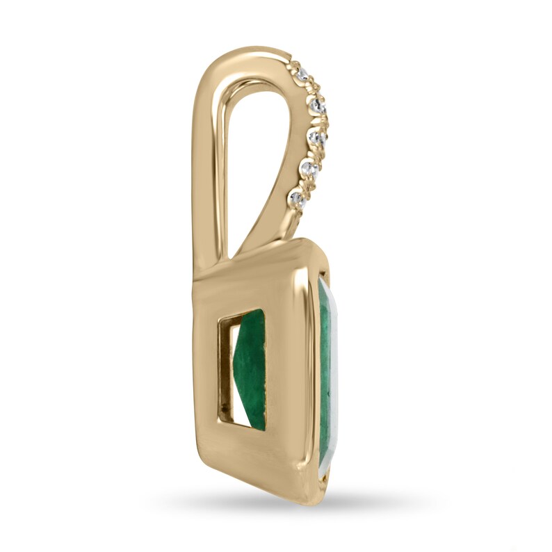 3.17tcw 14K Gold Natural Dark Green Emerald & Diamond Pendant Necklace - Elegant Jewelry Gift for Women, Perfect for Weddings, Anniversaries & Special Occasions