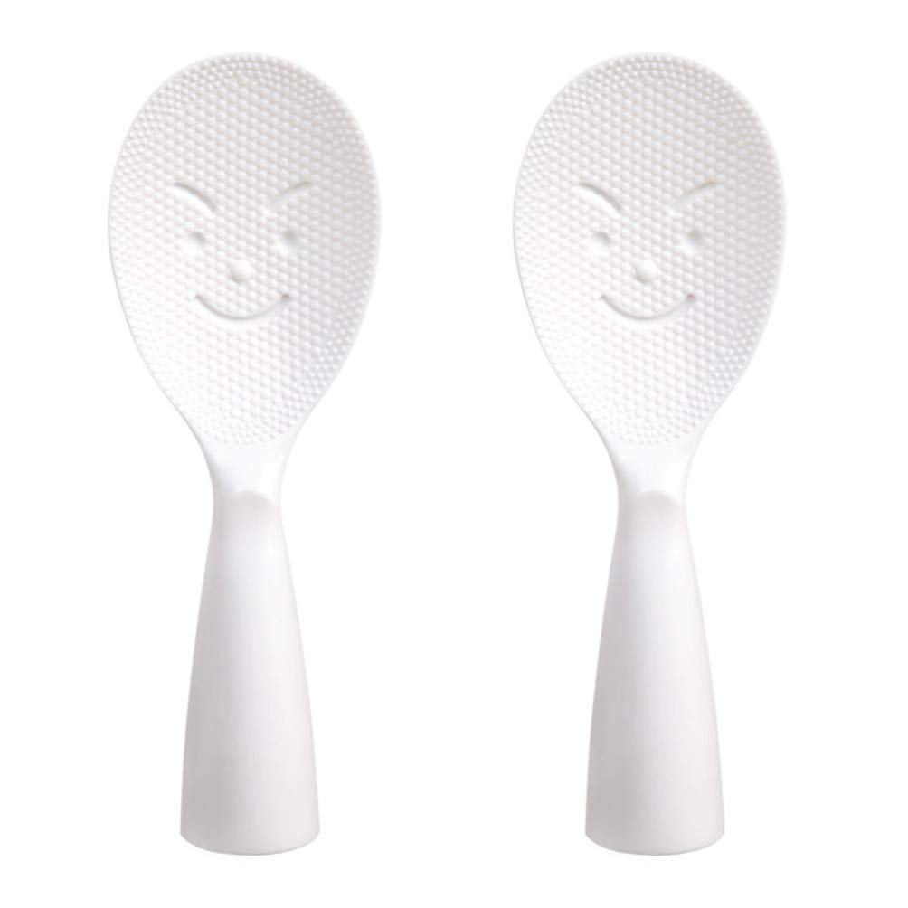 Cabilock 2-Piece Heat-Resistant Plastic Rice Paddle Set - Non-Stick Silicone Rice Spoon & Ladle for Asian Cooking - Perfect for Home Kitchens & Restaurants - Ideal for Serving Rice, Stir-Frying & Soup Preparation