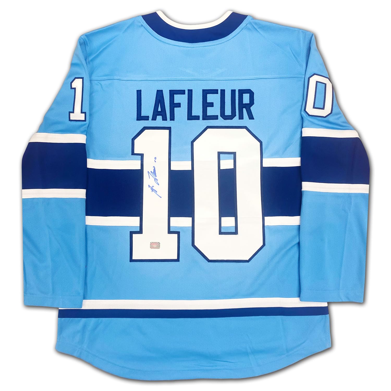 Guy Lafleur Autographed Montreal Canadiens Baby Blue Hockey Jersey - Signed NHL Collectible for Hockey Fans - Perfect for Memorabilia Displays & Sports Collections