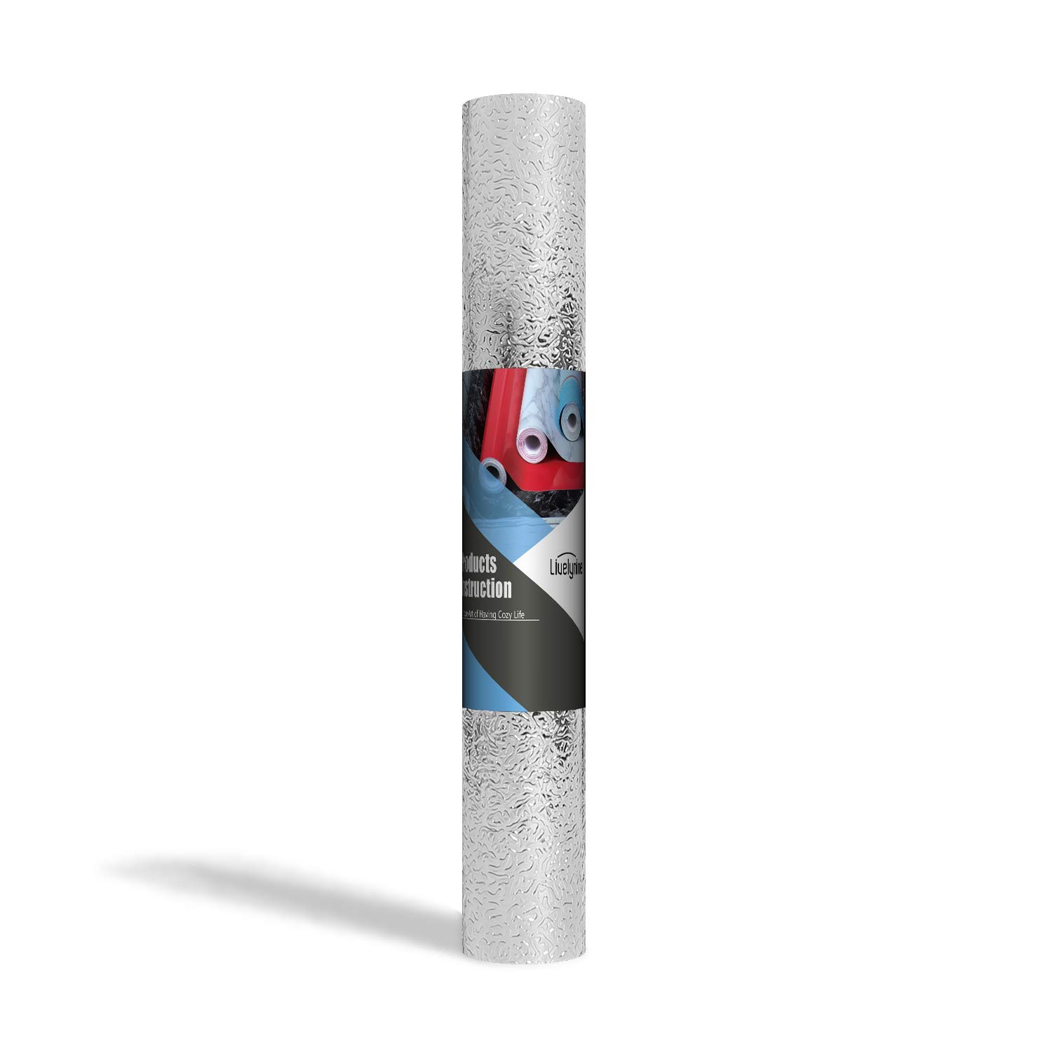 Livelynine Oil Proof Waterproof Peel and Stick Wallpaper - 15.8x197 Inch Removable Stainless Steel Backsplash for Kitchen | Decorative Silver Adhesive Shelf Liner | Perfect for Kitchen Walls, Countertops & Cabinets