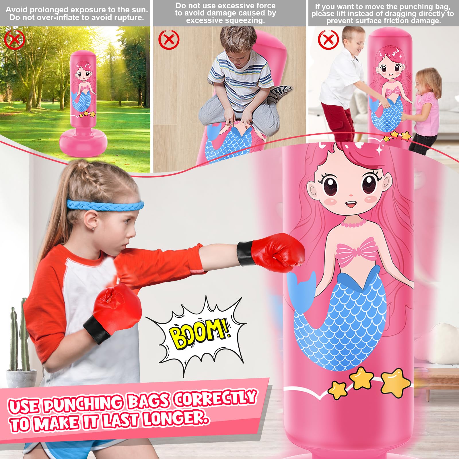 Inflatable Kids Punching Bag for Ages 3-8 - 47